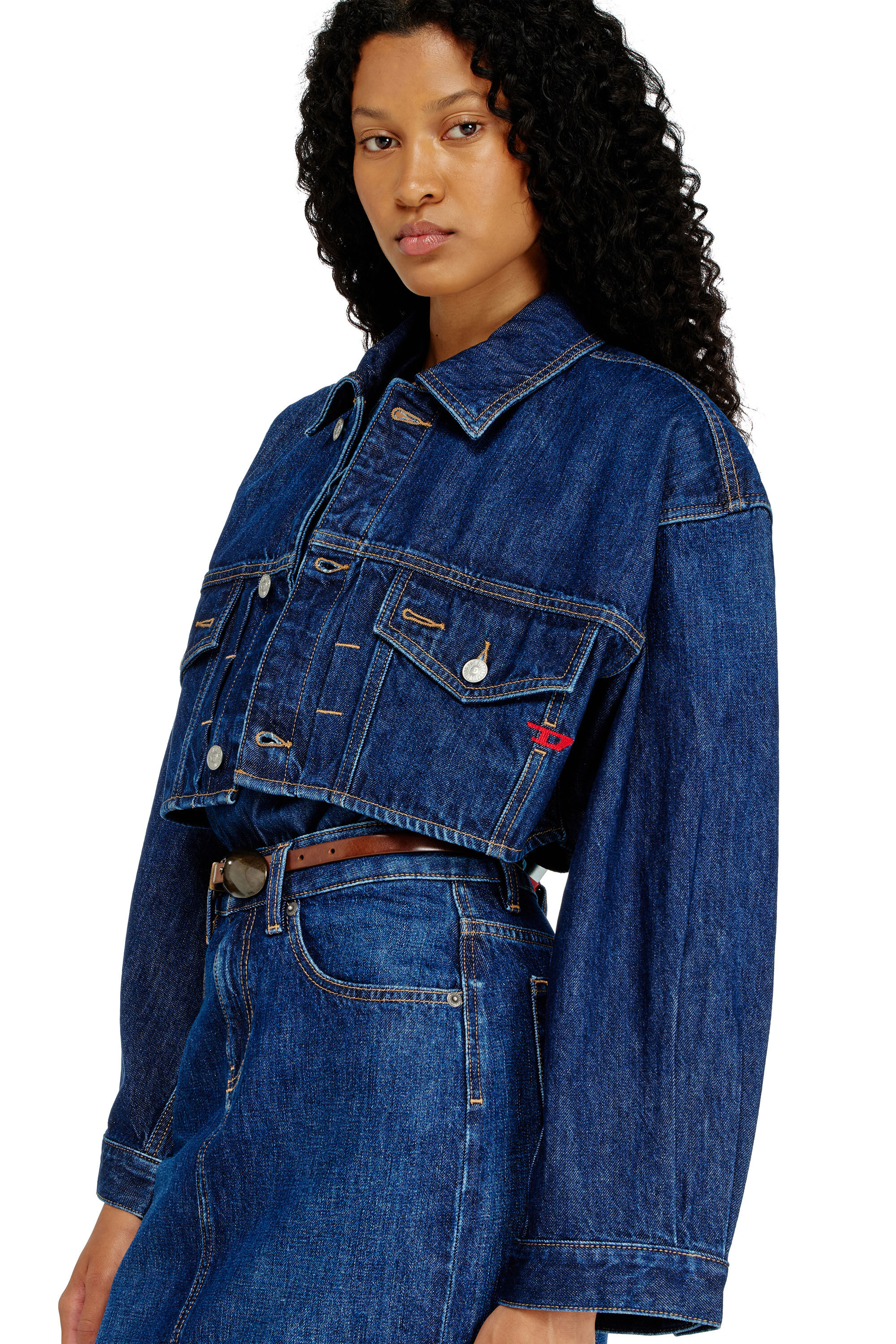 Diesel - DE-MALLEY, Female's デニムジャケット in ミディアムブルー - 3