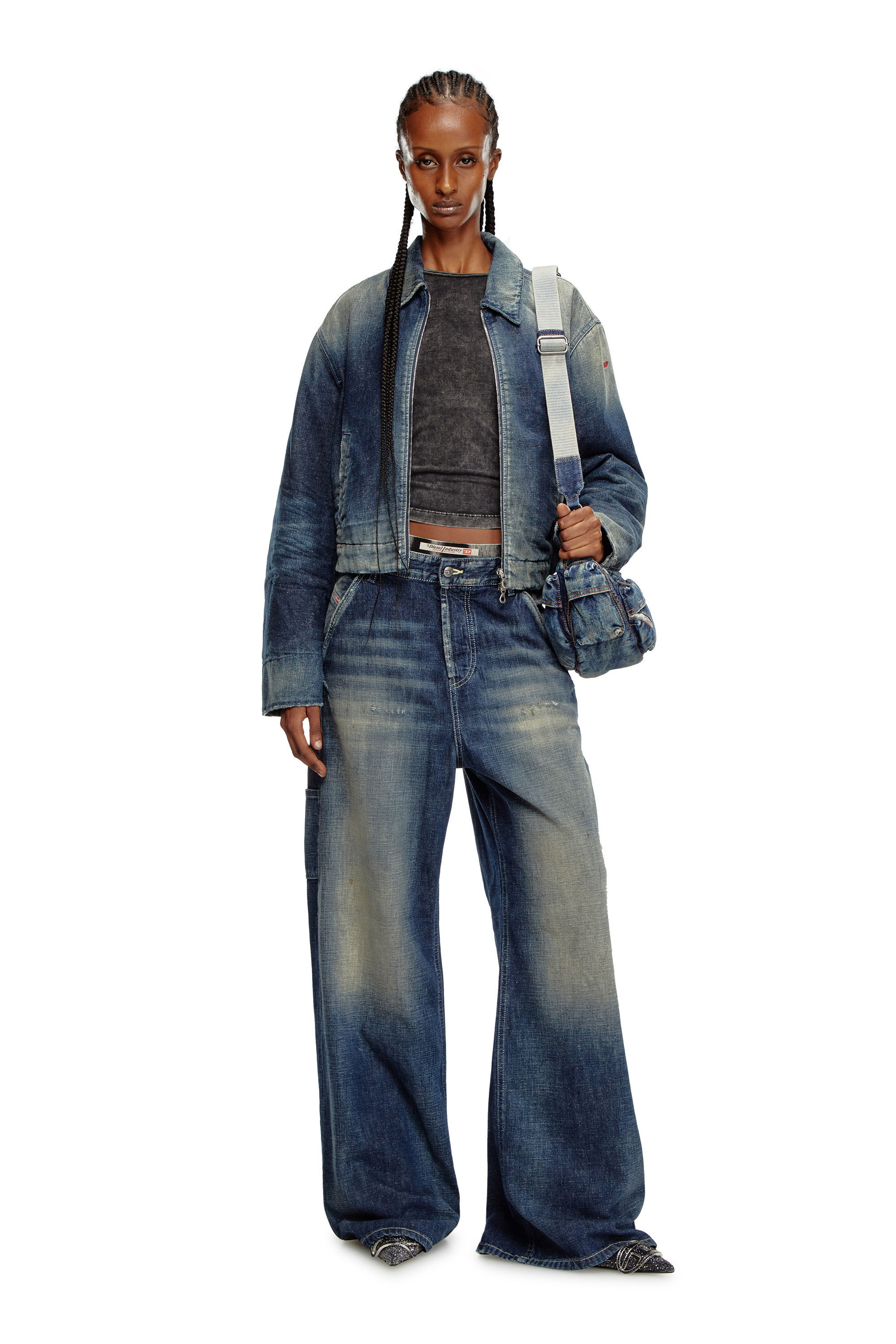 Diesel - Female's Relaxed Jeans 1996 D-Sire 09J91, ダークブルー - 1