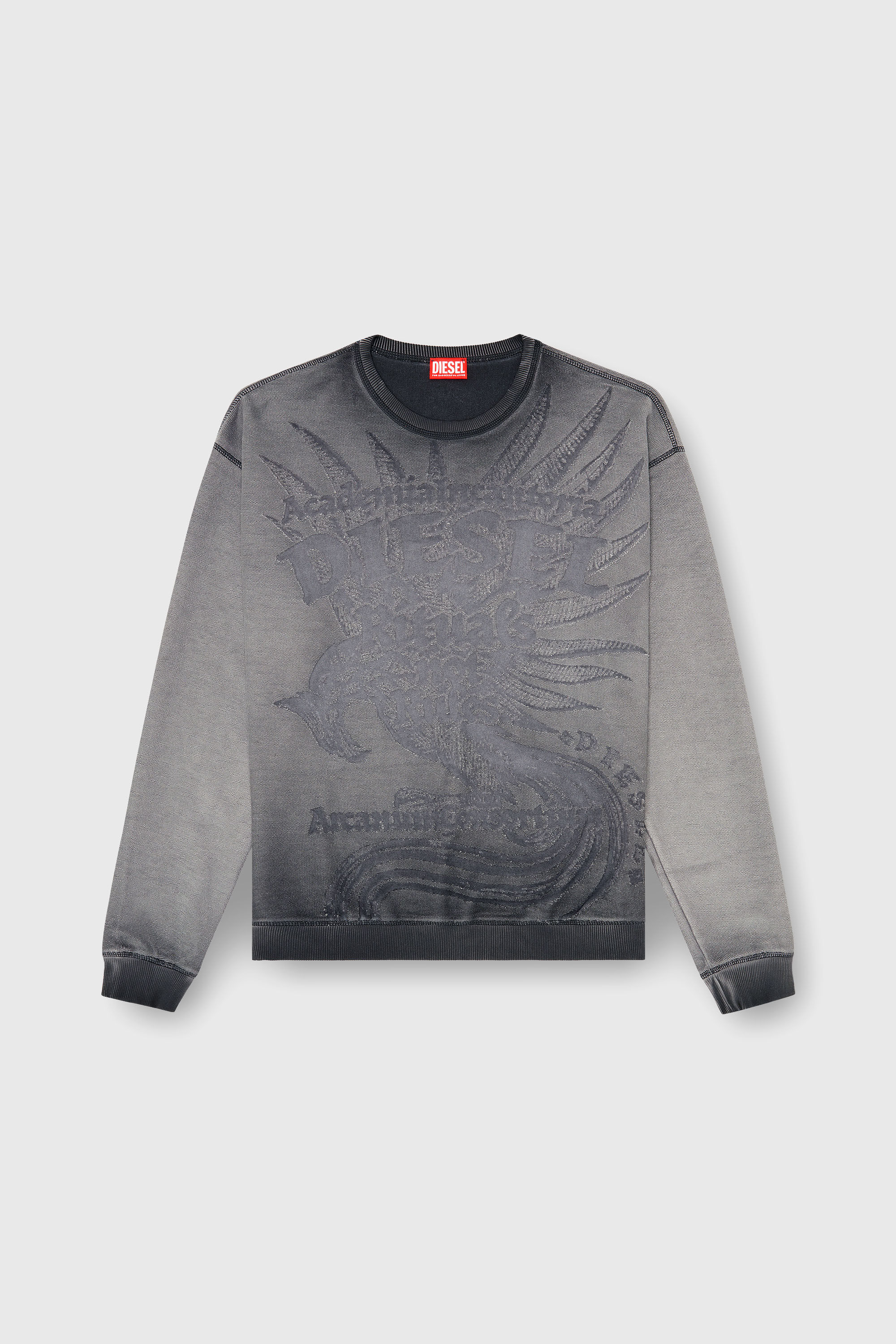 Diesel - S-ARON-RAW, Male's プルオーバースウェット in ダークグレー - 2