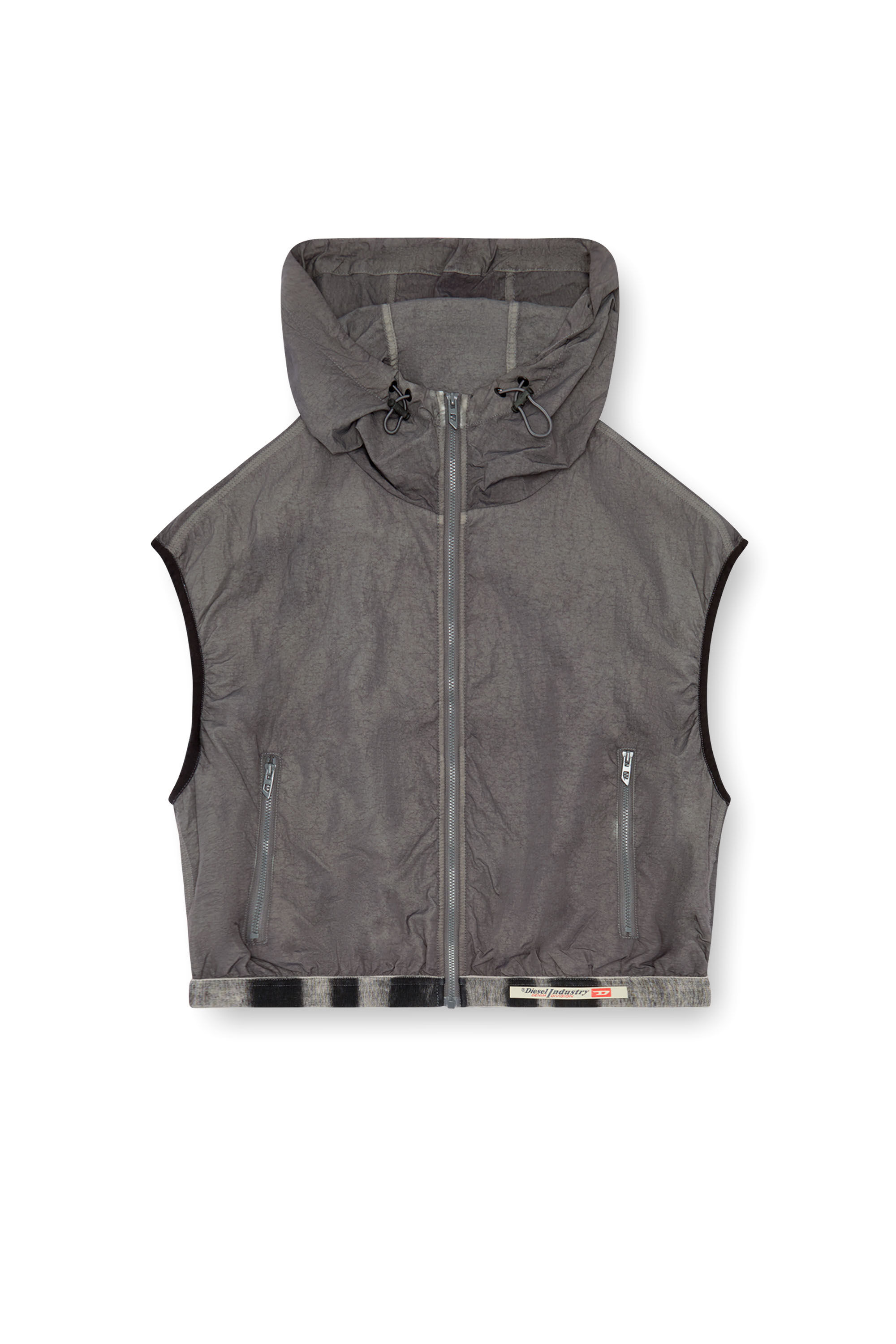 G-RANT Hooded vest in recycled nylon｜グレー｜ウィメンズ｜DIESEL 