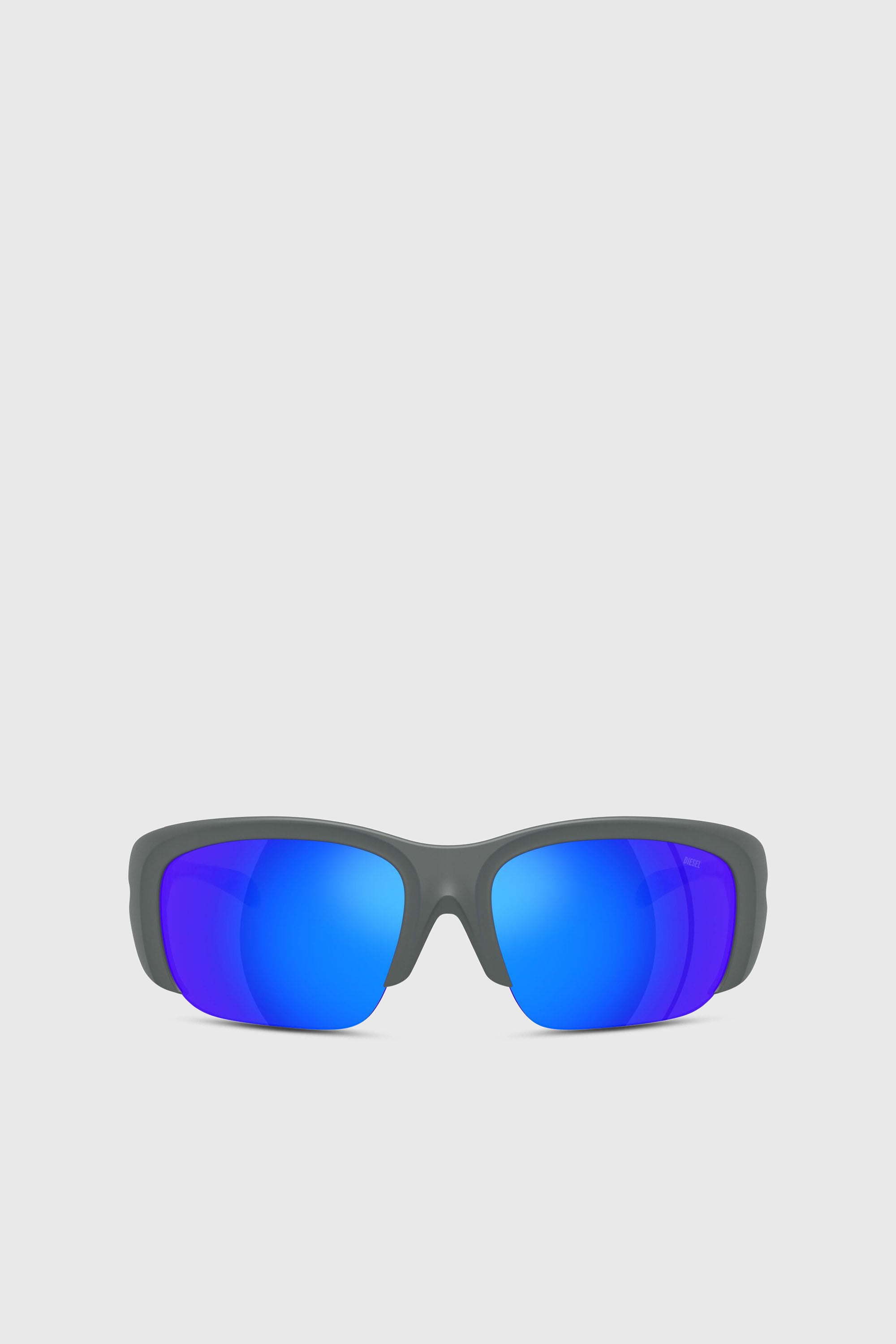 Diesel - 0DL3016U, Unisex's Wrap-around shape sunglasses in ブラック/ブルー - 1