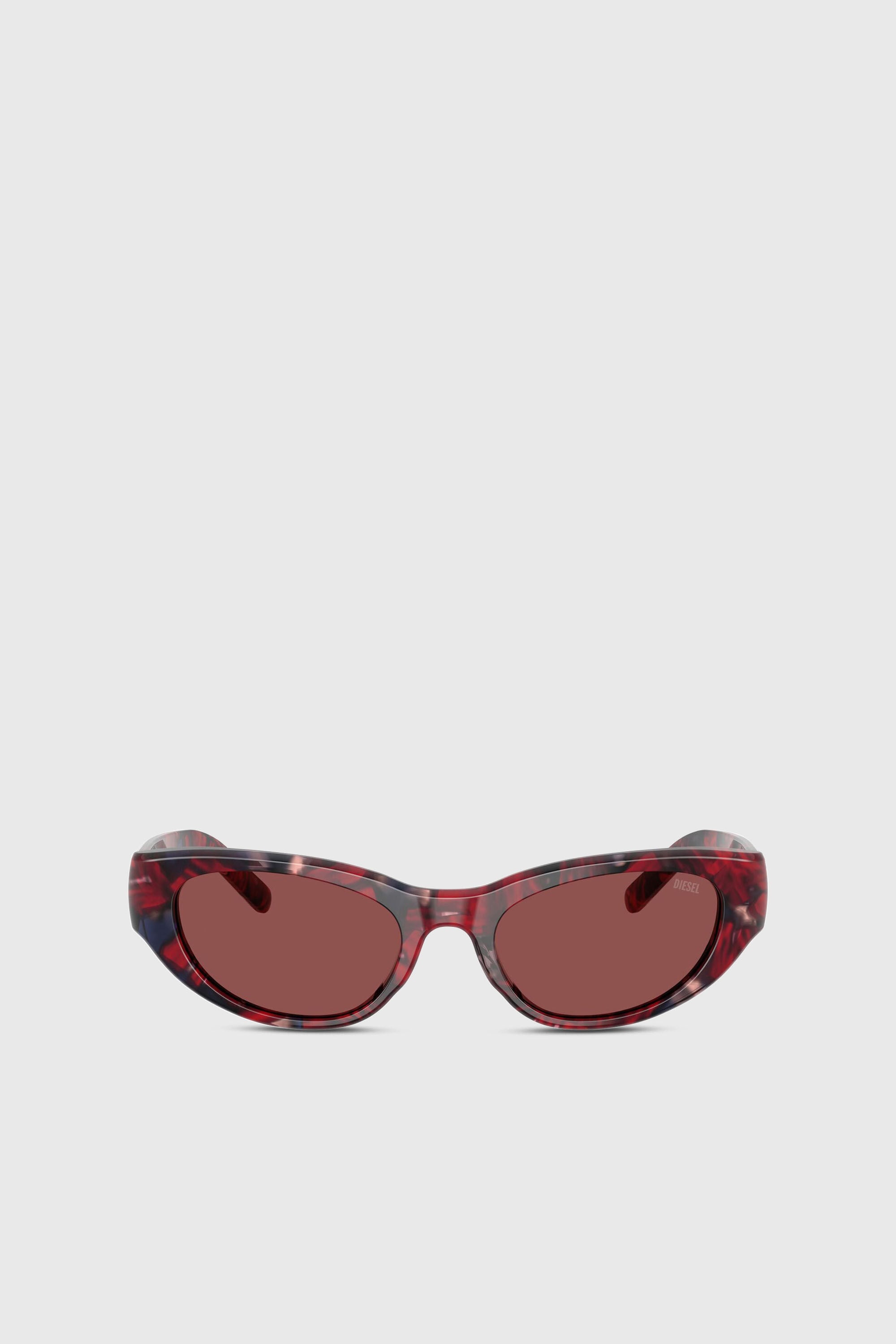 Diesel - 0DL2010U, Unisex's Cat-eye style sunglasses in レッド/ブラウン - 1