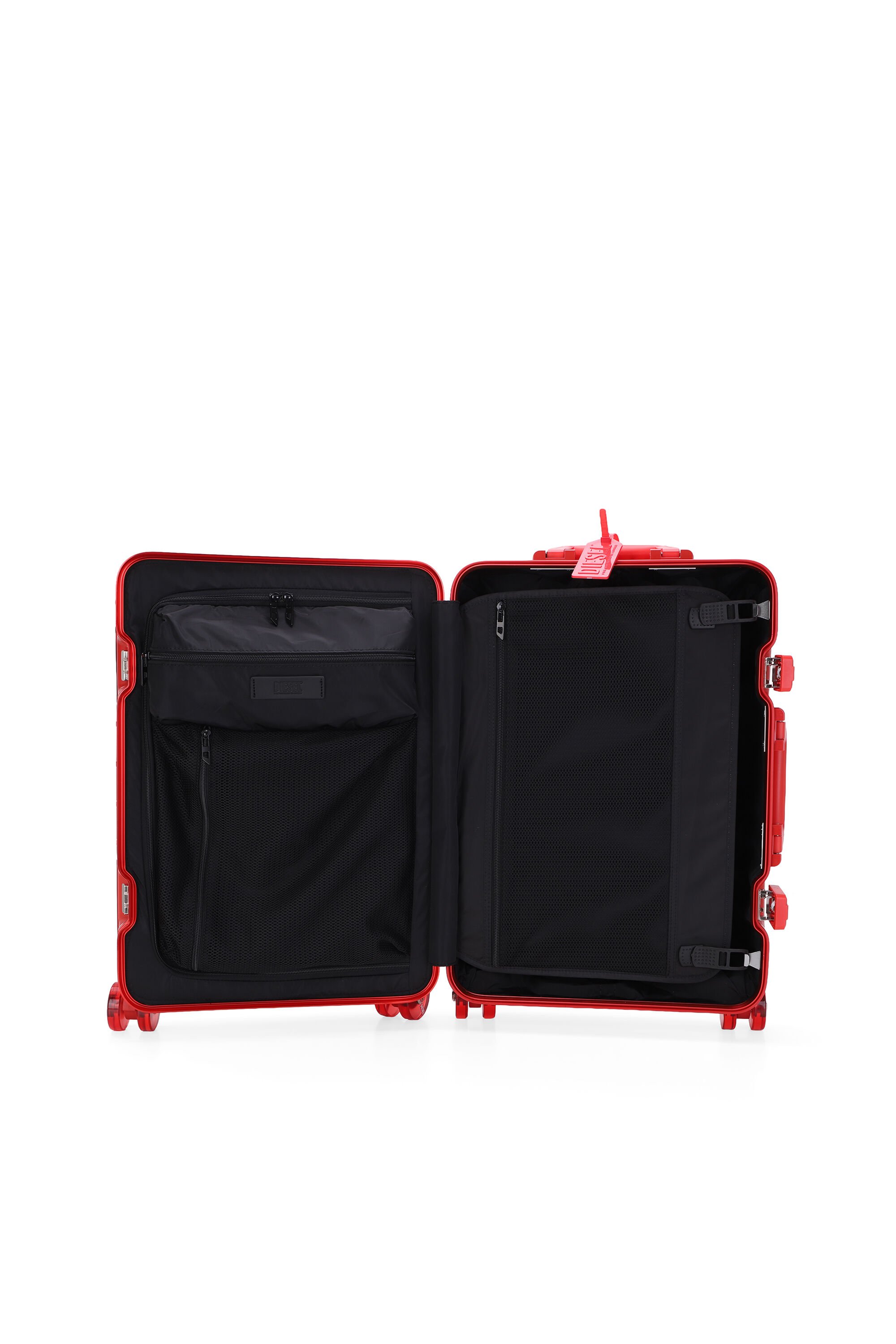 Diesel - DIESEL ALUMINUM TROLLEY- DSL002, Unisex's Aluminum Carry-On Luggage 20" in レッド - 4