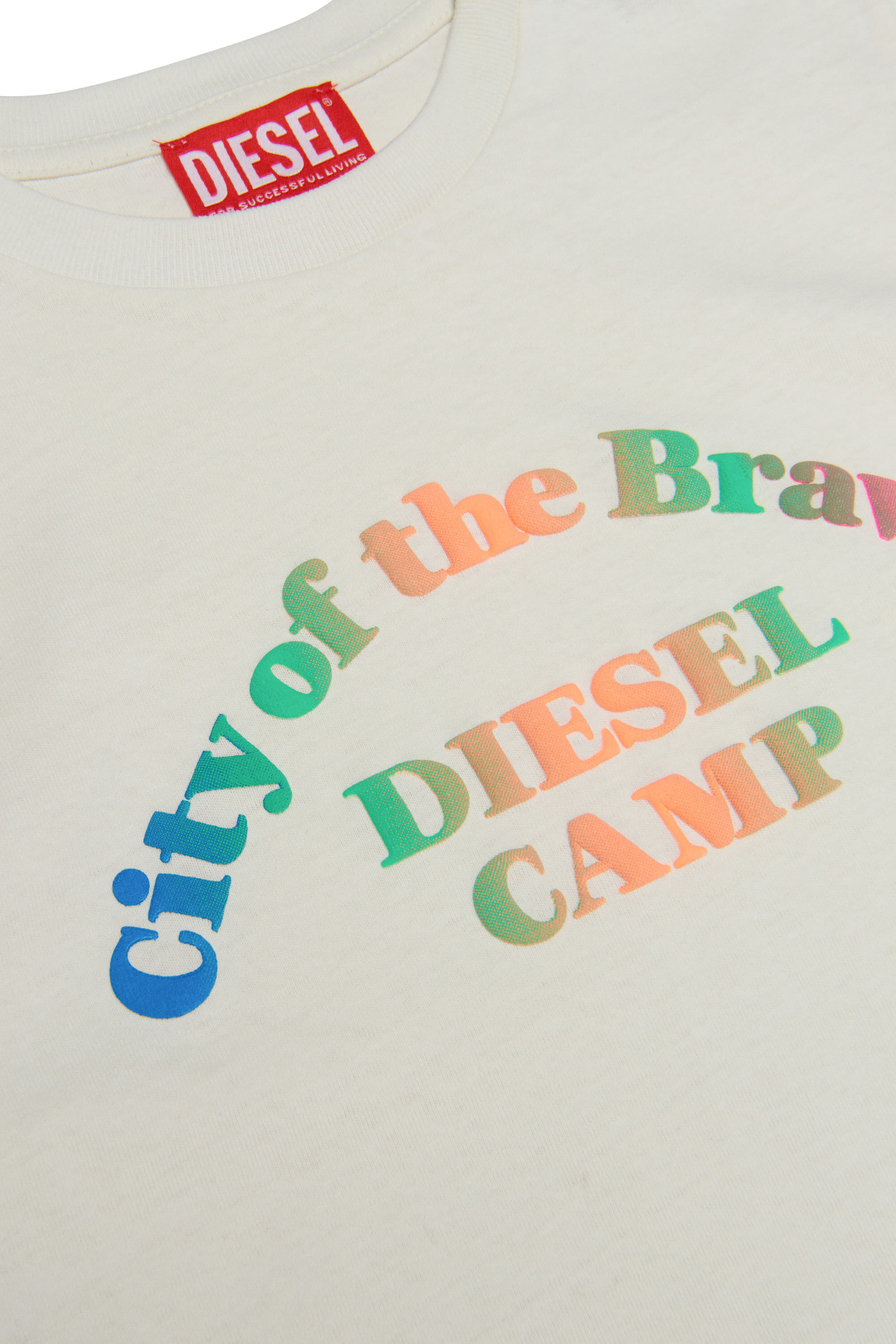 Diesel - TINYC1, Unisex's キッズ Tシャツ ロゴデザイン シンプル in ライトグレー - 3