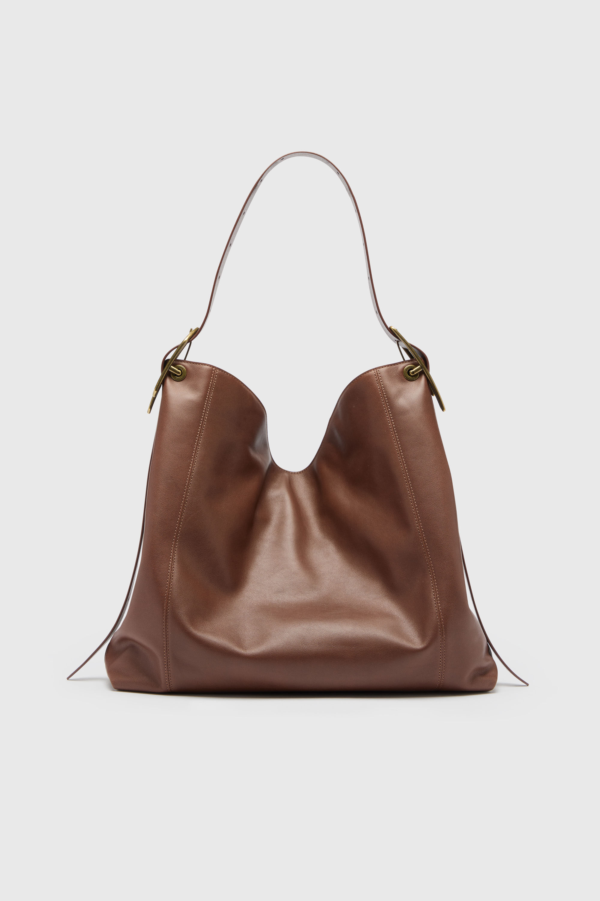 Diesel - D-LINE HOBO L, Female's D-Line-Hobo bag in leather in ダークブラウン - 3