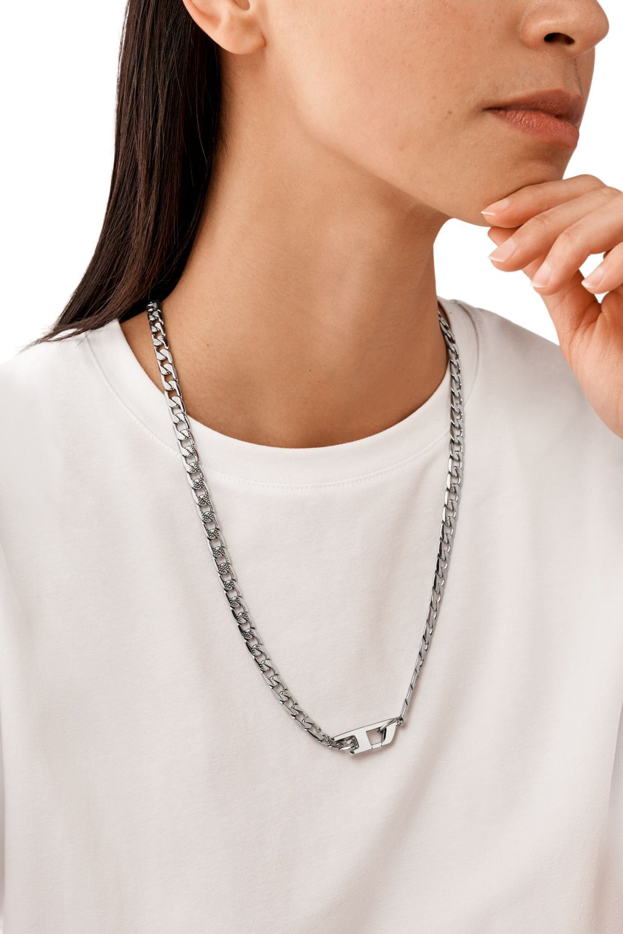 Diesel - DX1497, Unisex's Stainless steel chain necklace in シルバー - 4