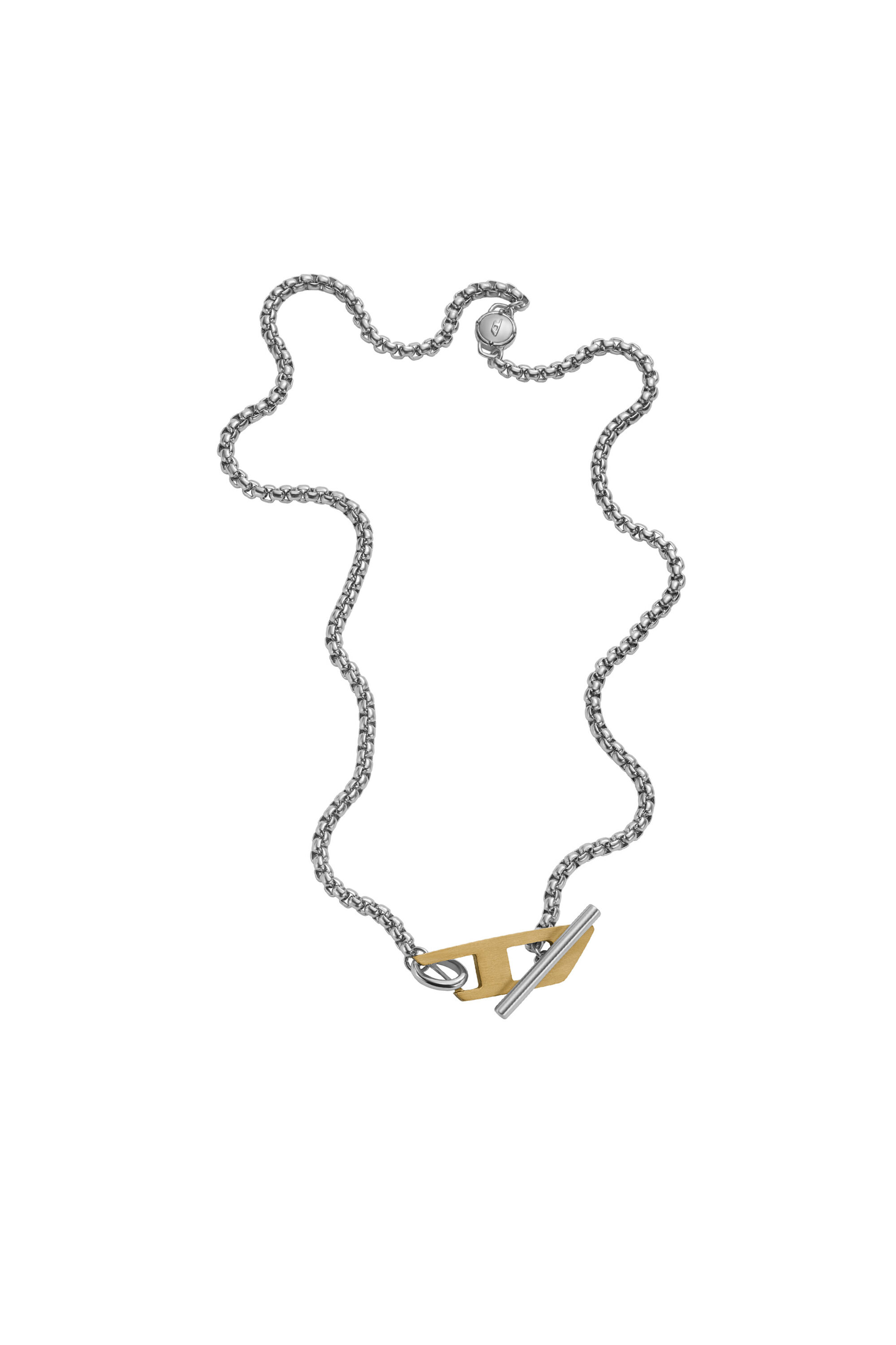 Diesel - DX1378, Unisex's Two-Tone Stainless Steel Choker Necklace in シルバー - 2