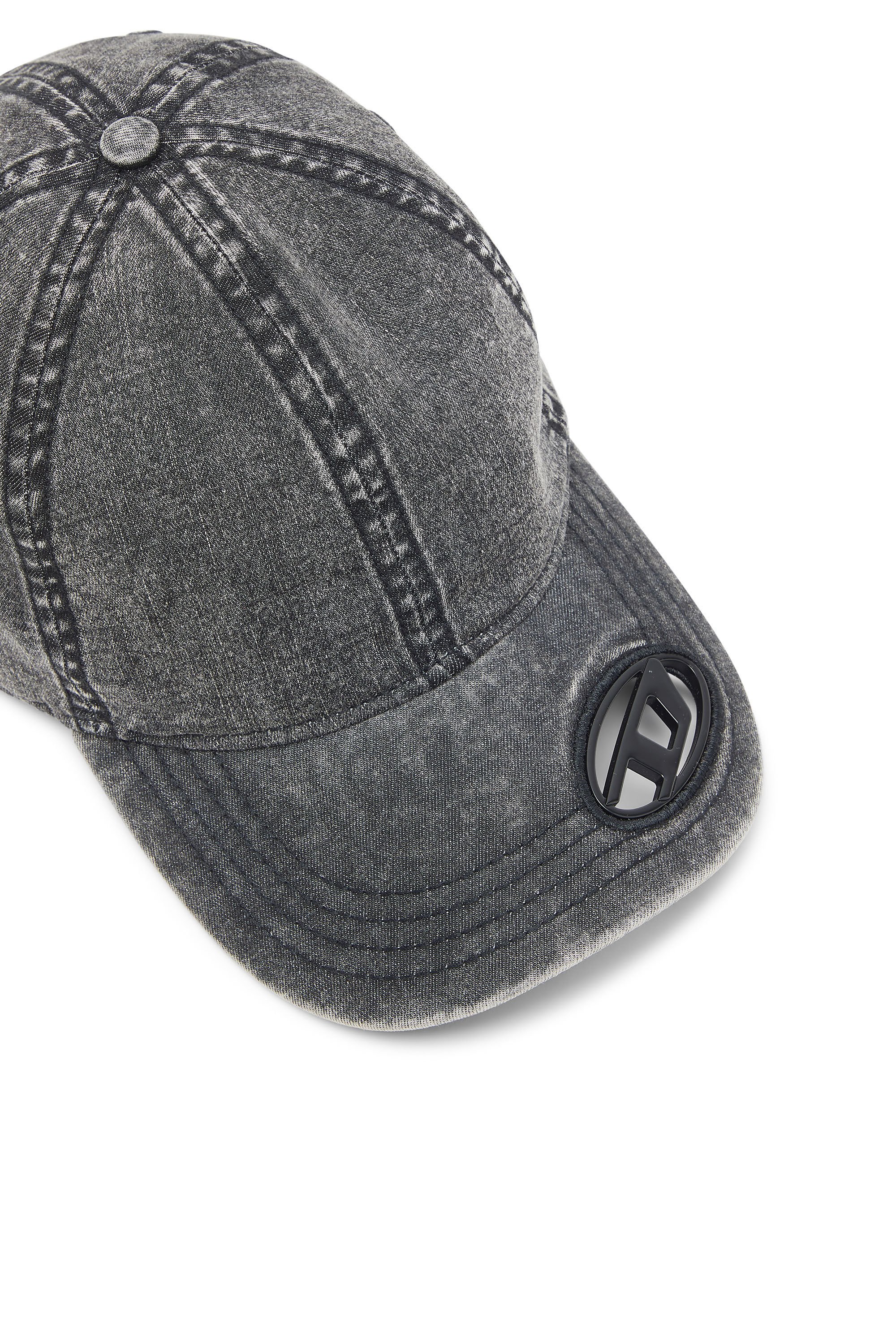 Diesel - C-AP-HOSHI, Male's Denim baseball cap with Oval D hardware in ブラック - 4