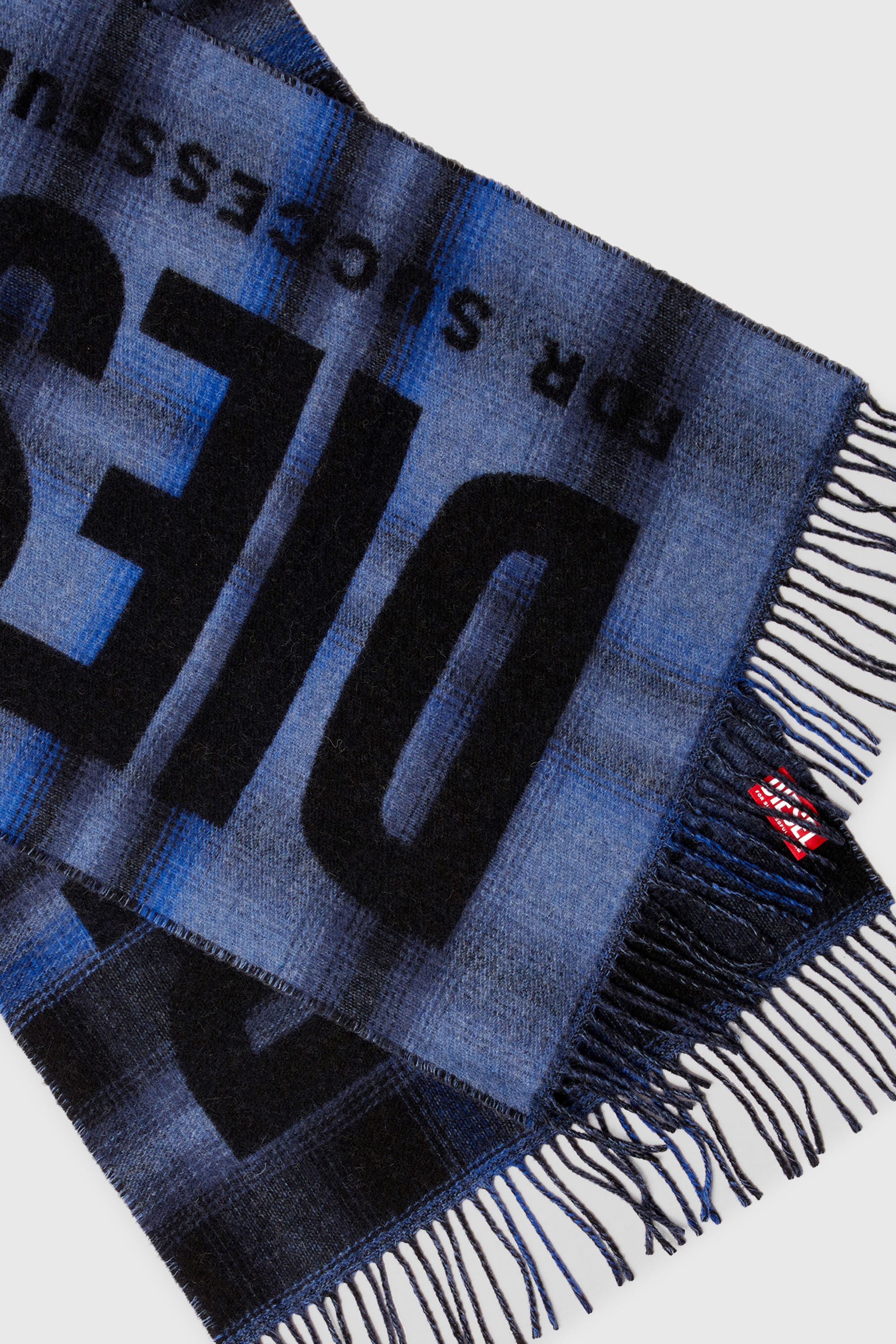 Diesel - S-CHECK, Male's ストール in ブルー - 3