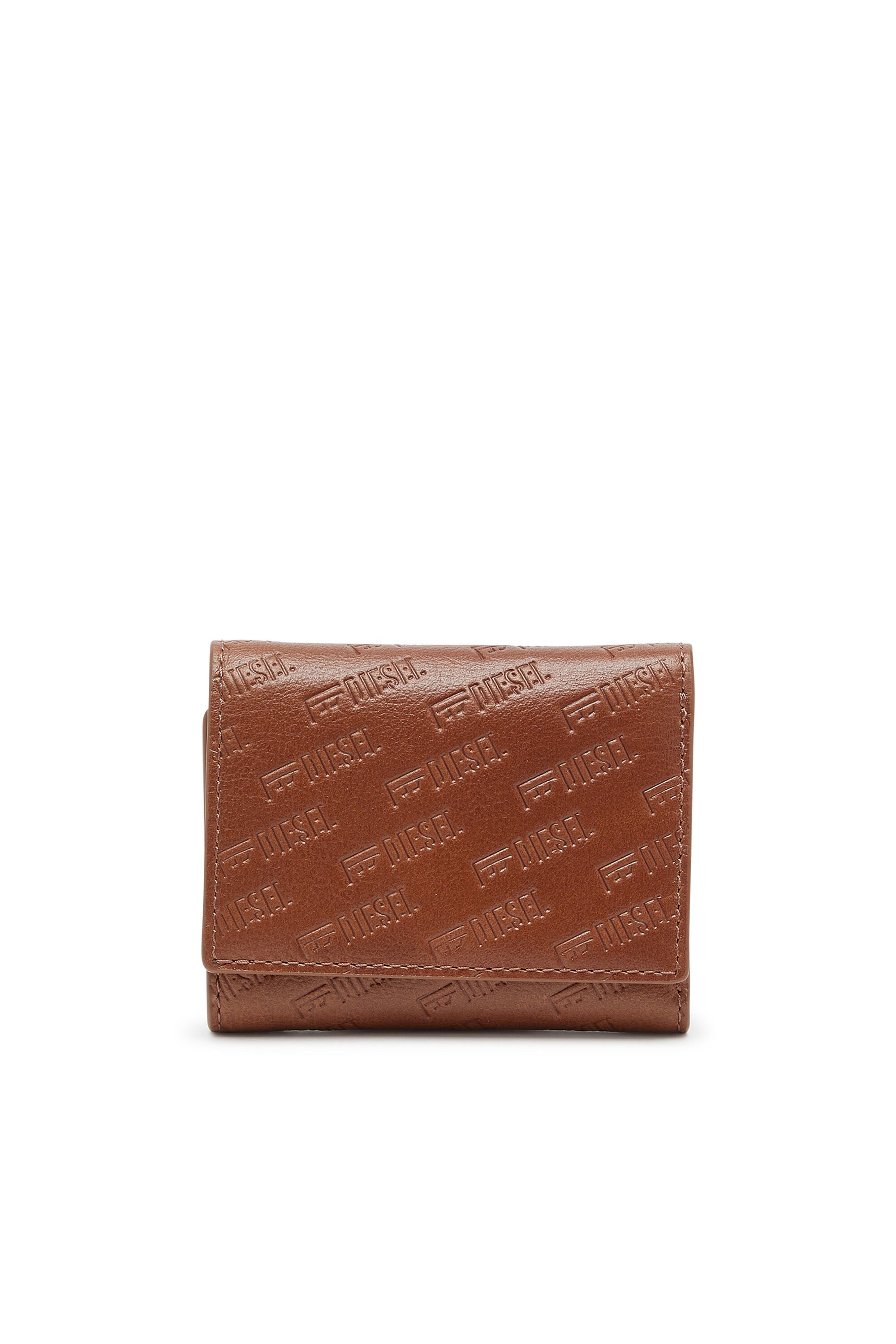 Diesel - MONOGRAM TRI-FOLD COIN S 3D, Male's 三つ折りウォレット in ブラウン - 1