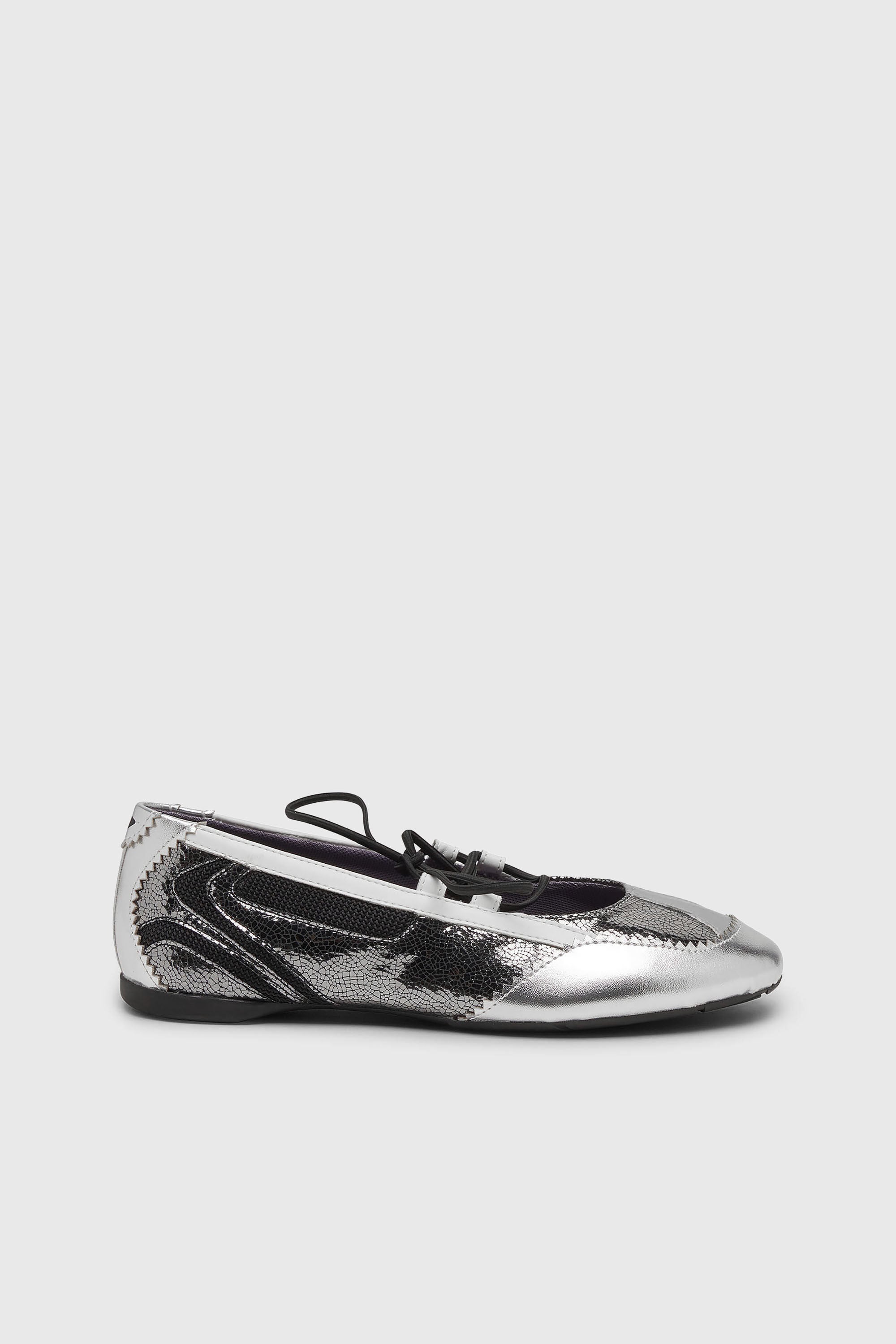 Diesel - D-MILE BALLERINA LACE UP W, Female's レースアップスニーカー in シルバー/ブラック - 1