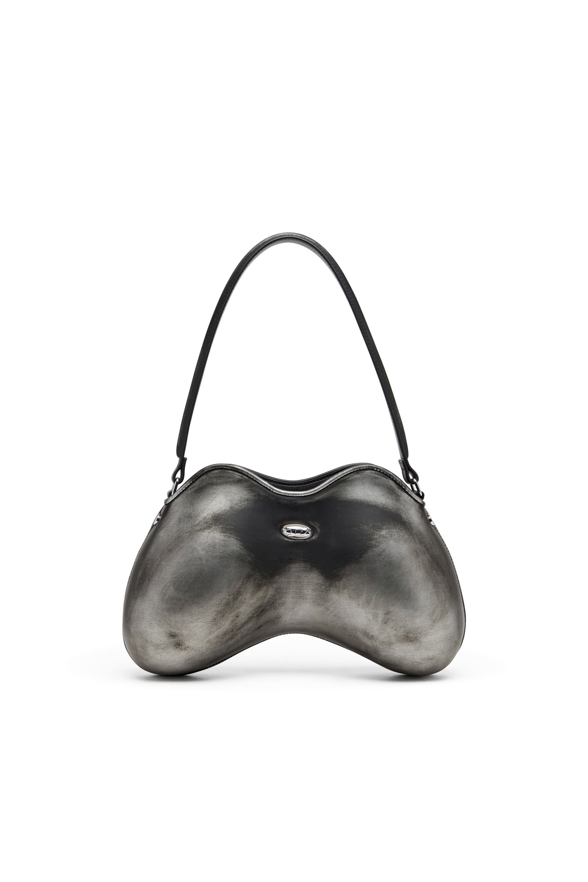 Diesel - DOUBLE-D SHOULDER, Female's Double-D-Rigid shoulder bag in brushed PU in ブラック/シルバー - 1