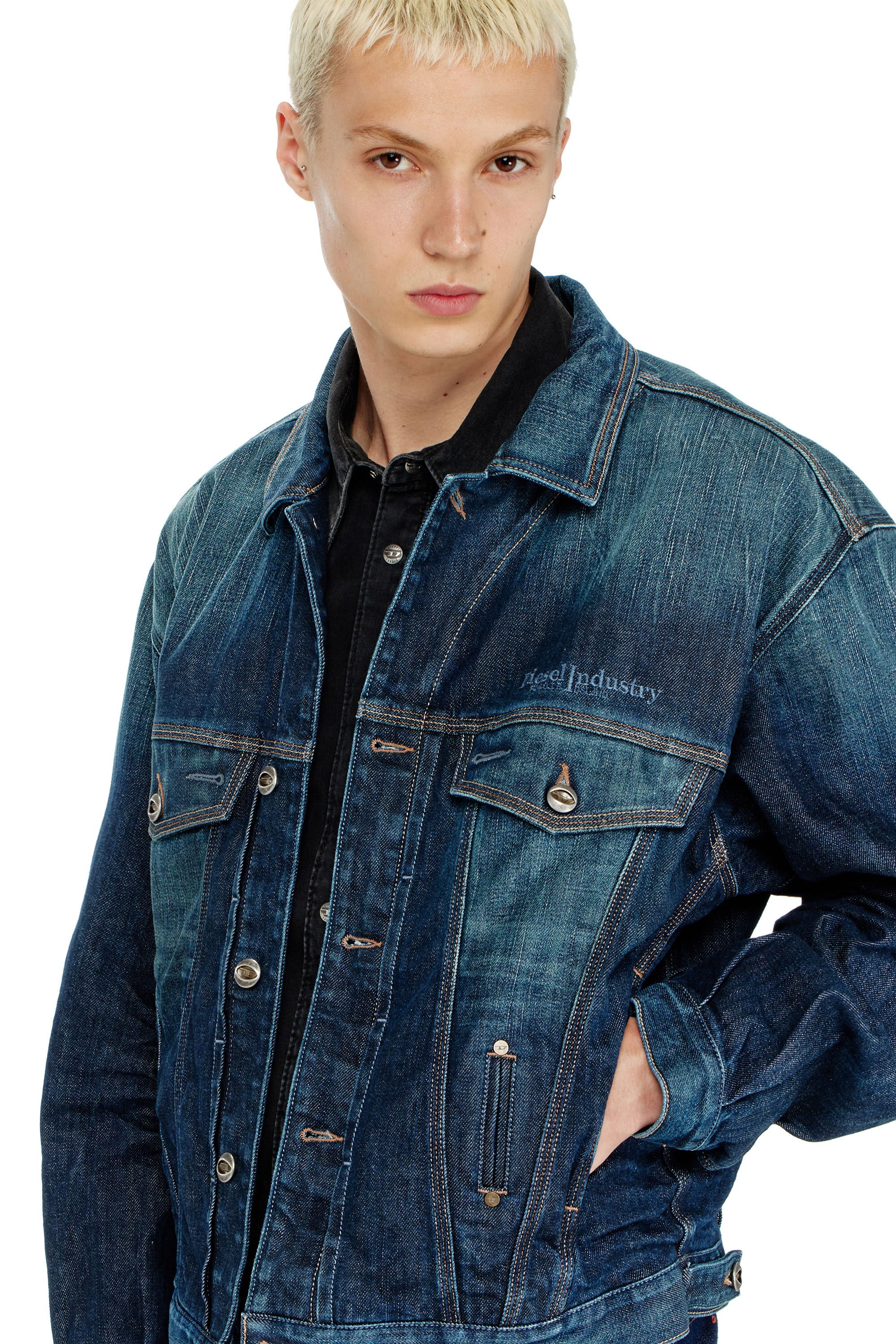 Diesel - D-DENVER-CL, Unisex's デニムジャケット in ミディアムブルー - 4