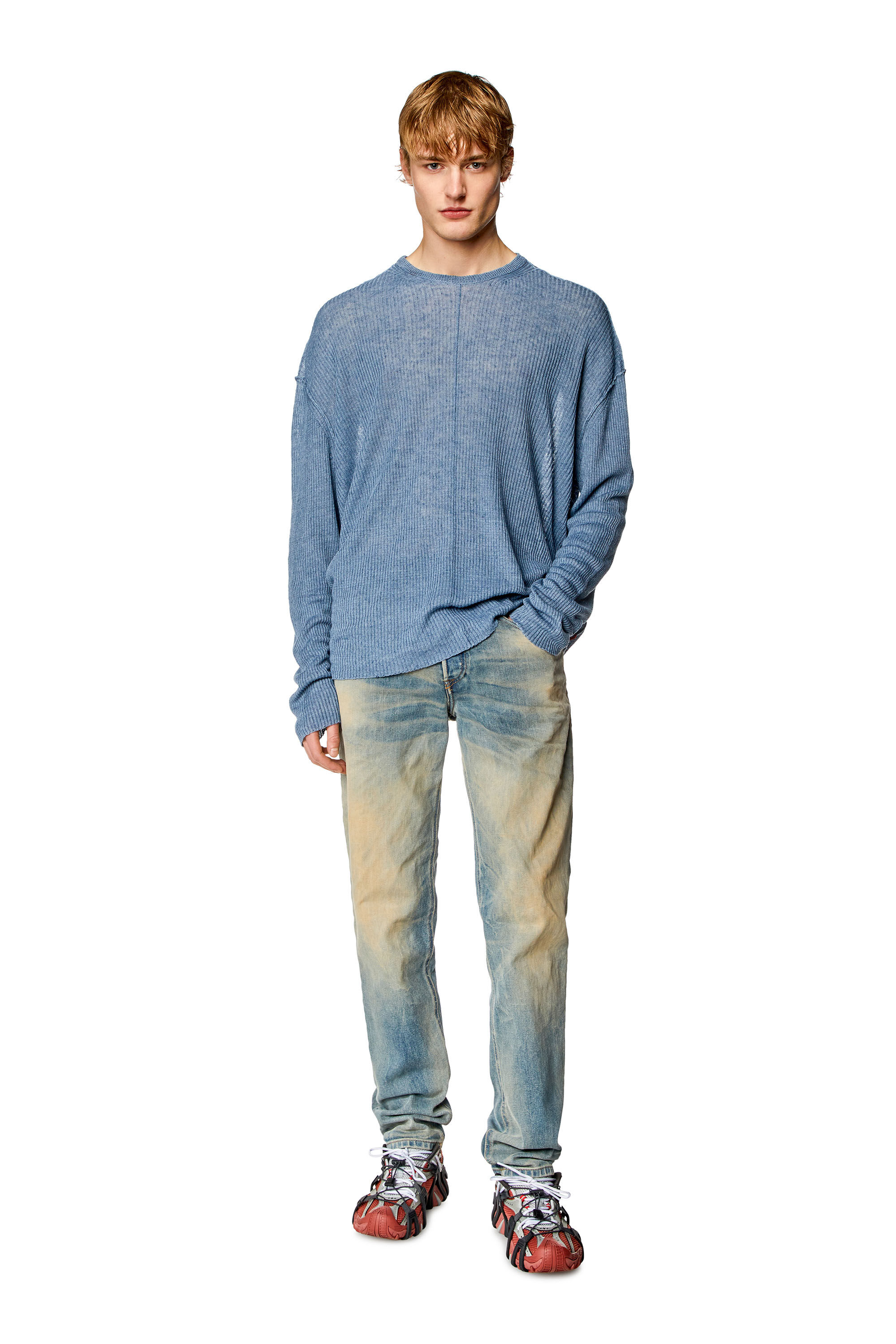Diesel - Male's Tapered Jeans 2023 D-Finitive 09H78, ミディアムブルー - 1