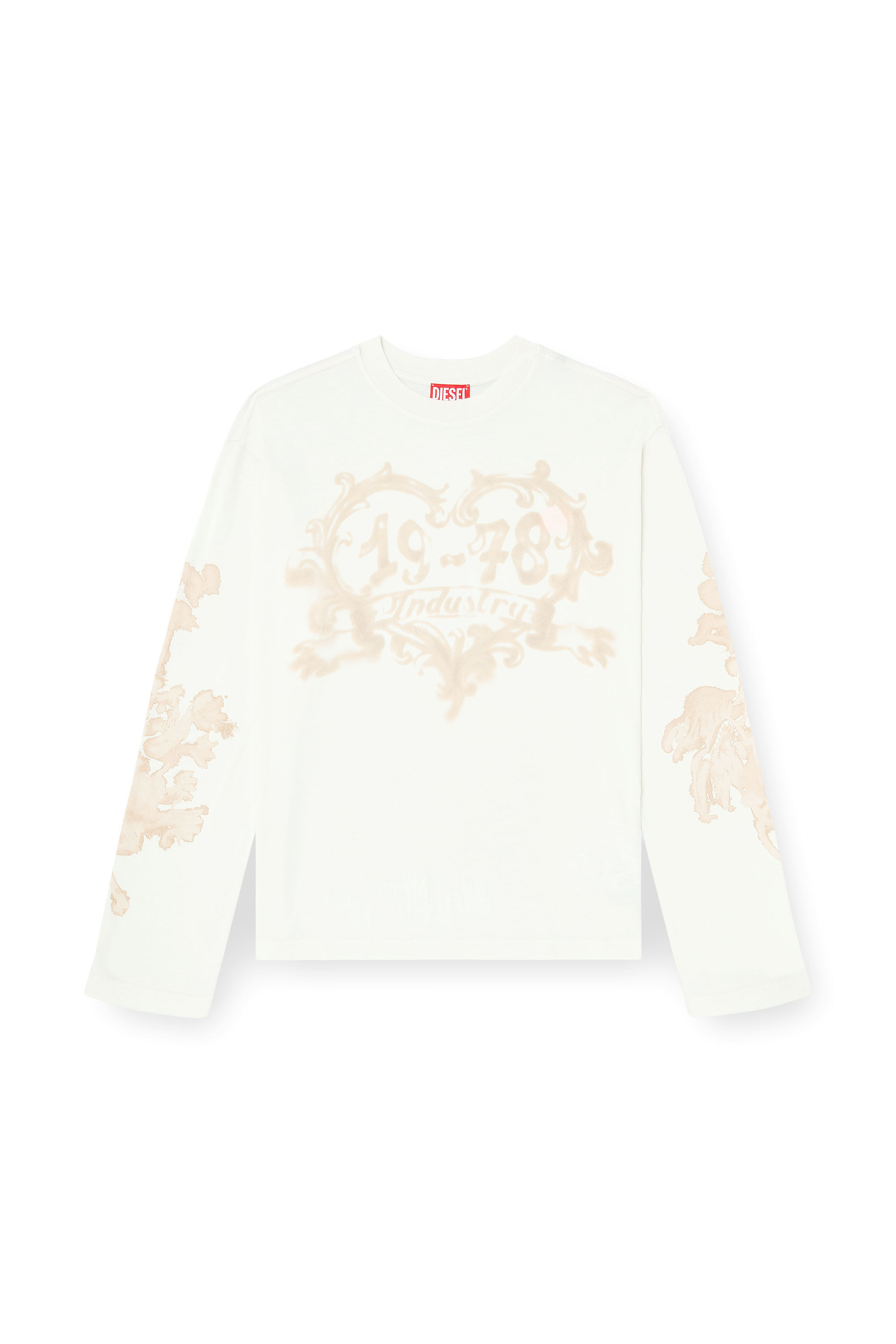 Diesel - T-HILARY-LS-AA1, Female's 長袖Tシャツ in ホワイト/ピンク - 2