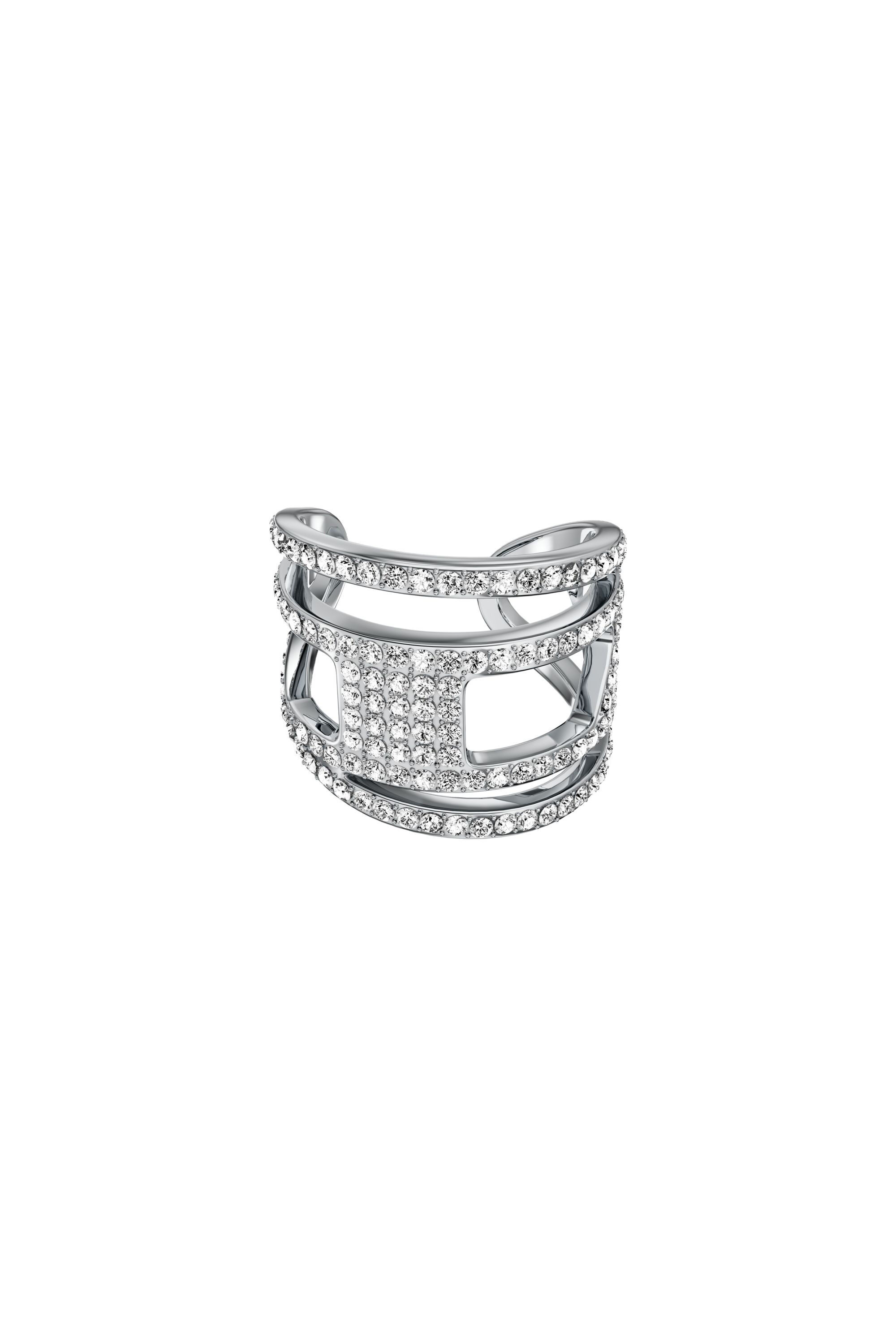 Diesel - DX1705040 JEWELLERY, Unisex's Stainless steel glitz D band ring in シルバー - 3