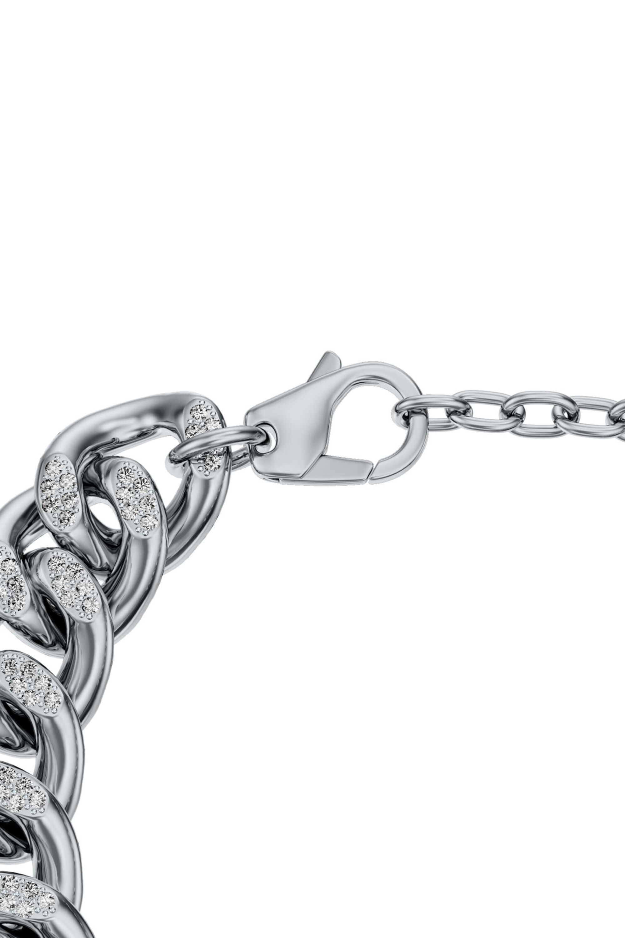 Diesel - DX1707040 JEWELLERY, Unisex's Stainless steel Oval D glitz chain bracelet in シルバー - 3