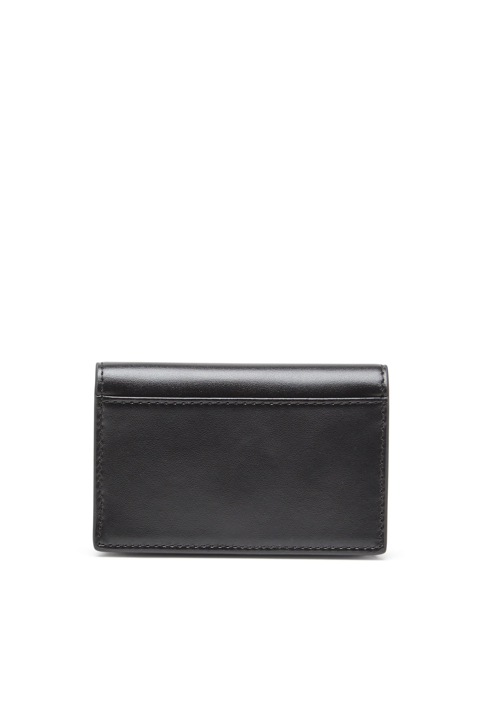 Diesel - 1DR CARD HOLDER IV, Female's Leather card holder with enamelled Oval D in ブラック - 2