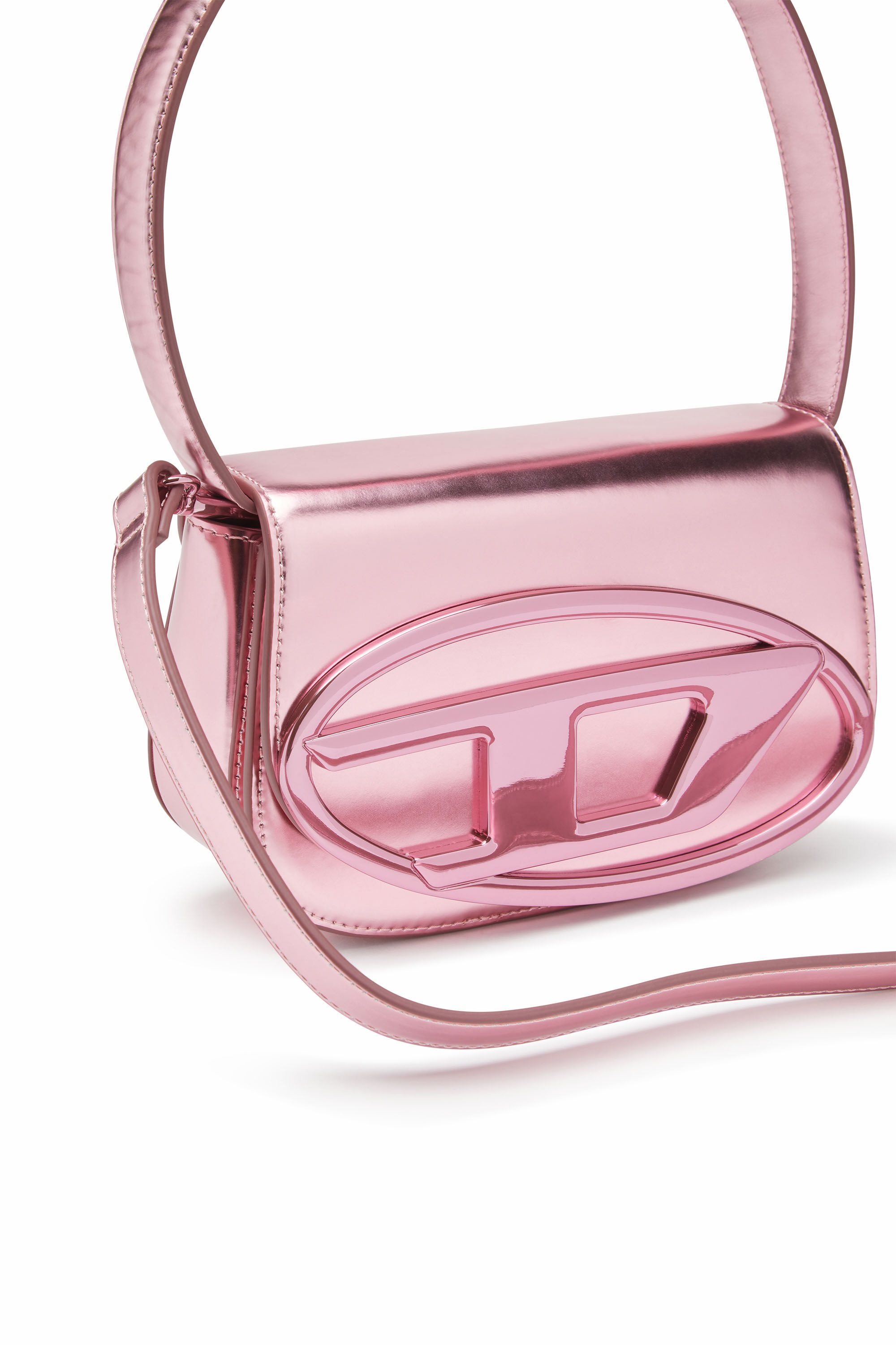 Diesel - 1DR, Female's カウレザーショルダーバッグ in ピンク / ホワイト - 6