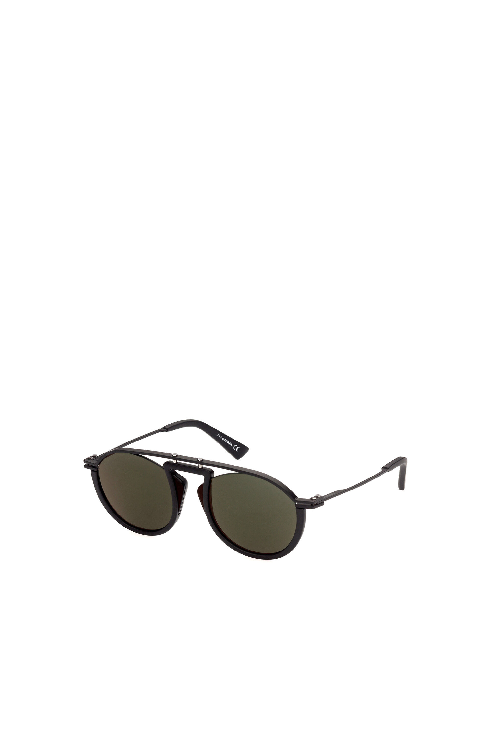 Diesel - DL0337, Unisex's Pilot sunglasses with cut-outs between the structure and the lens in ブラック - 2