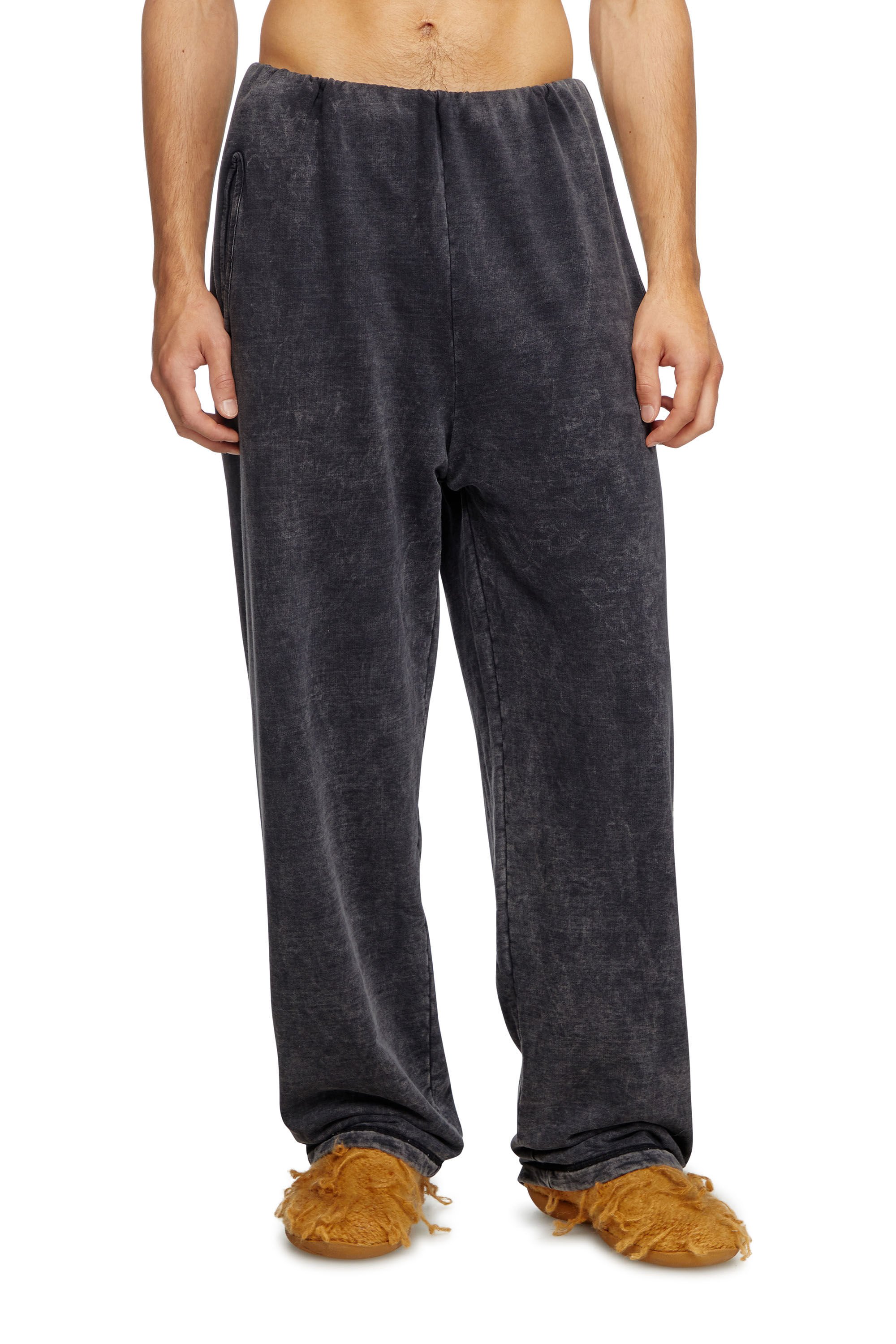 P-LUIS Track pants with denim effect｜ブラック｜メンズ｜DIESEL