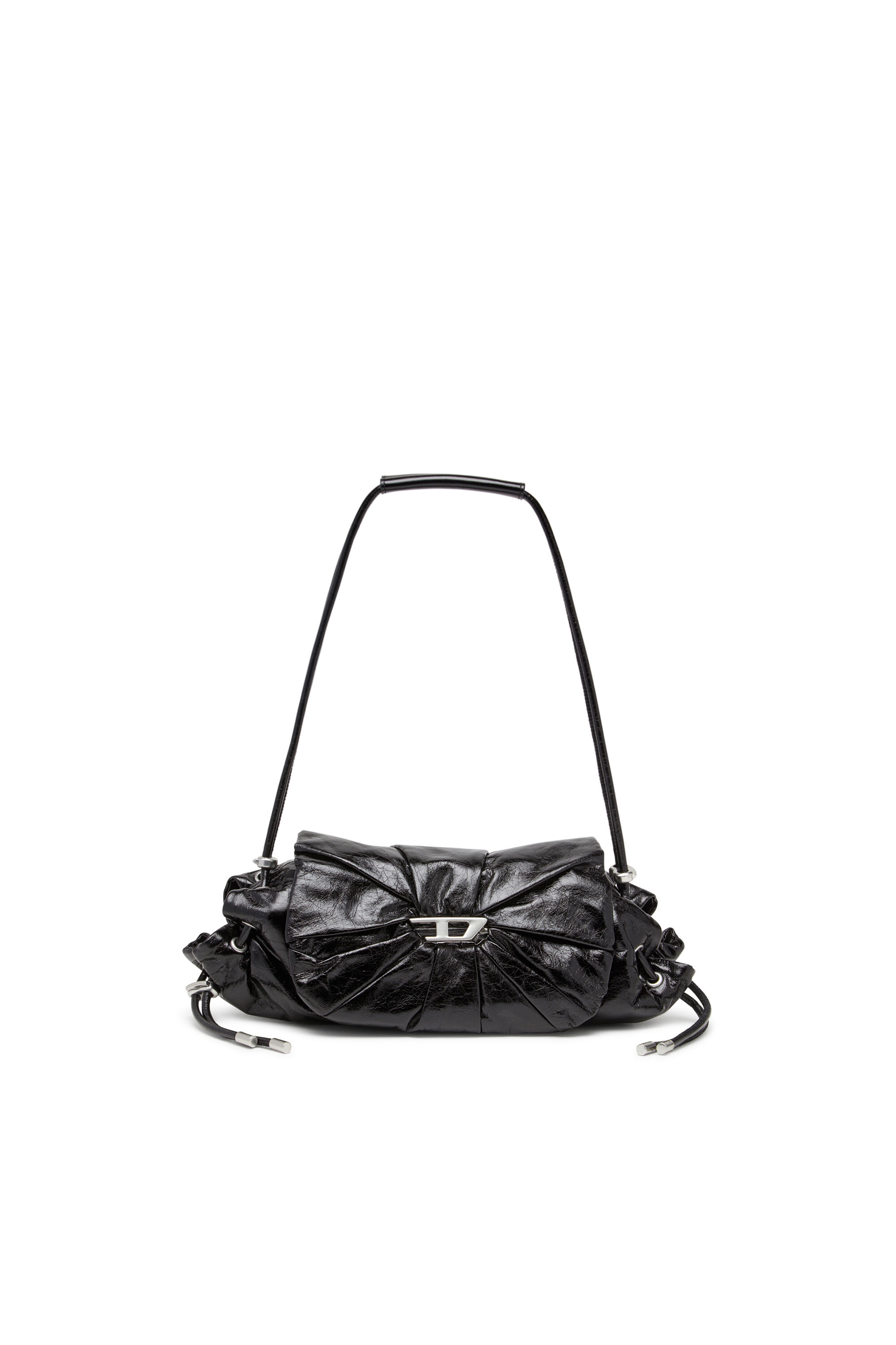 Diesel - SCRUNCH-D SHOULDER S, Female's Scrunch-D S-Shoulder bag in scrunched leather in ブラック - 2