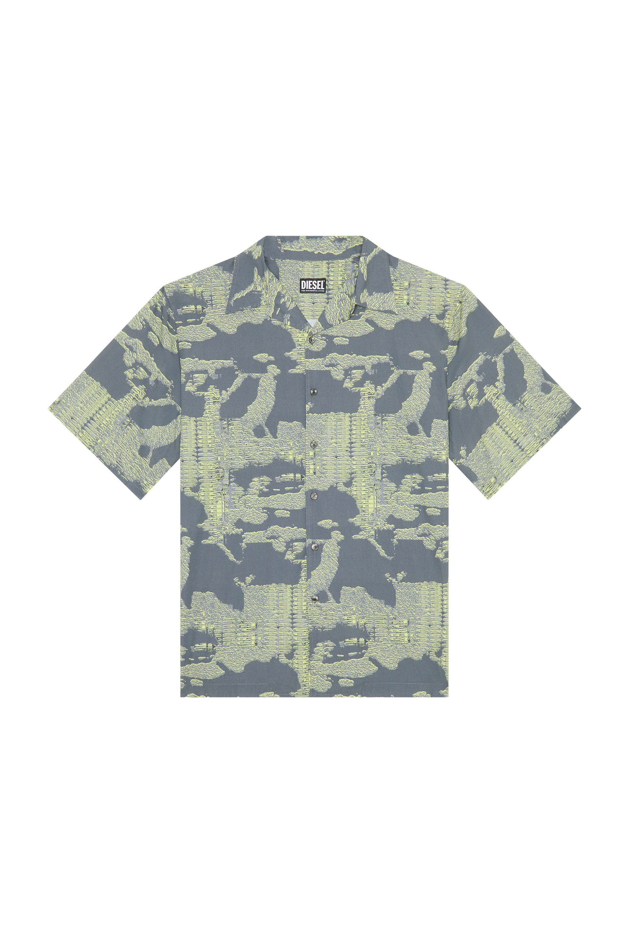 Diesel - S-FRANK-A, Male's シャツ カモフラージュ in グリーン/グレー - 2