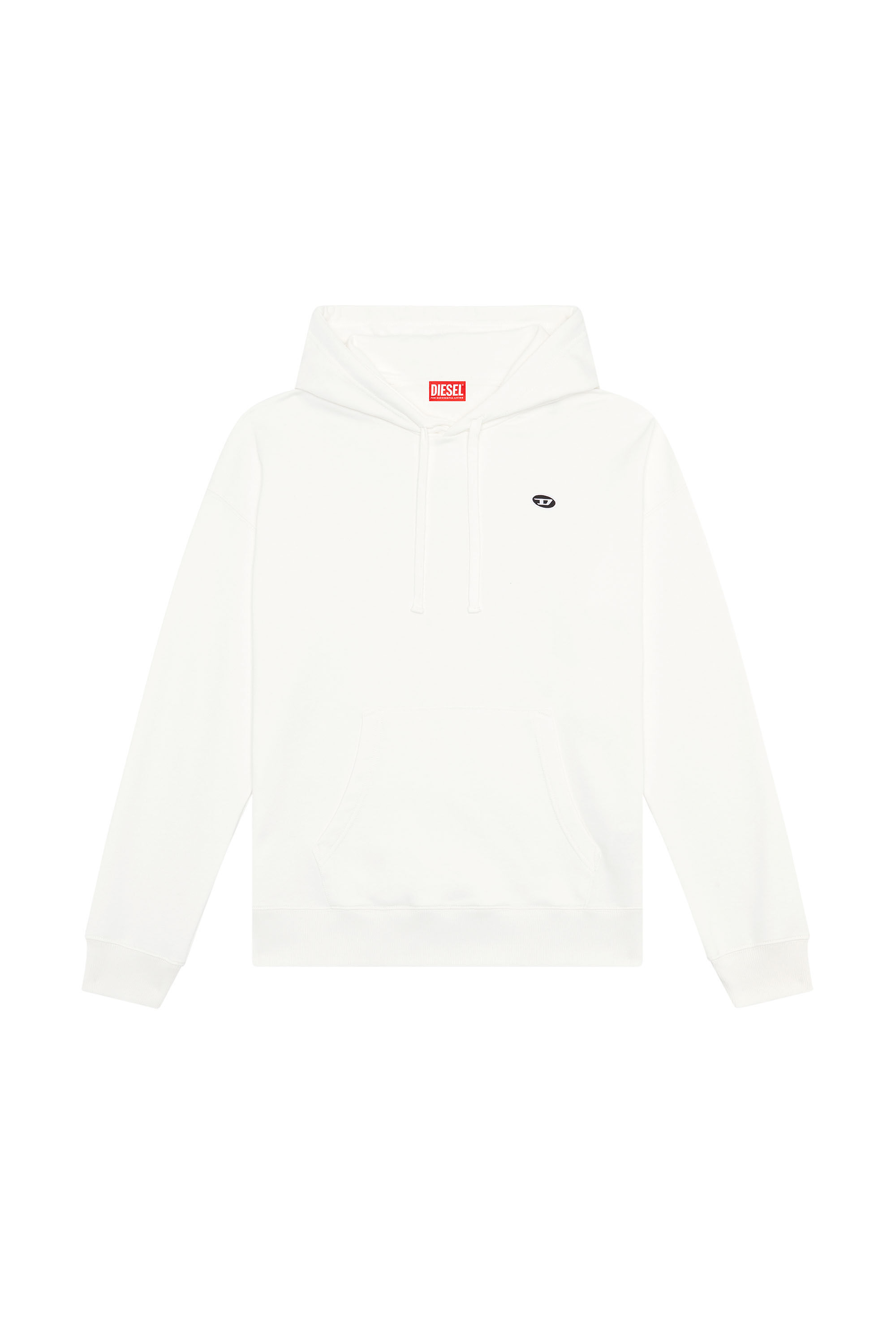 Diesel - F-REGGY-HOOD-DOVAL-PJ, Female's Hoodie with oval D patch in ホワイト - 2