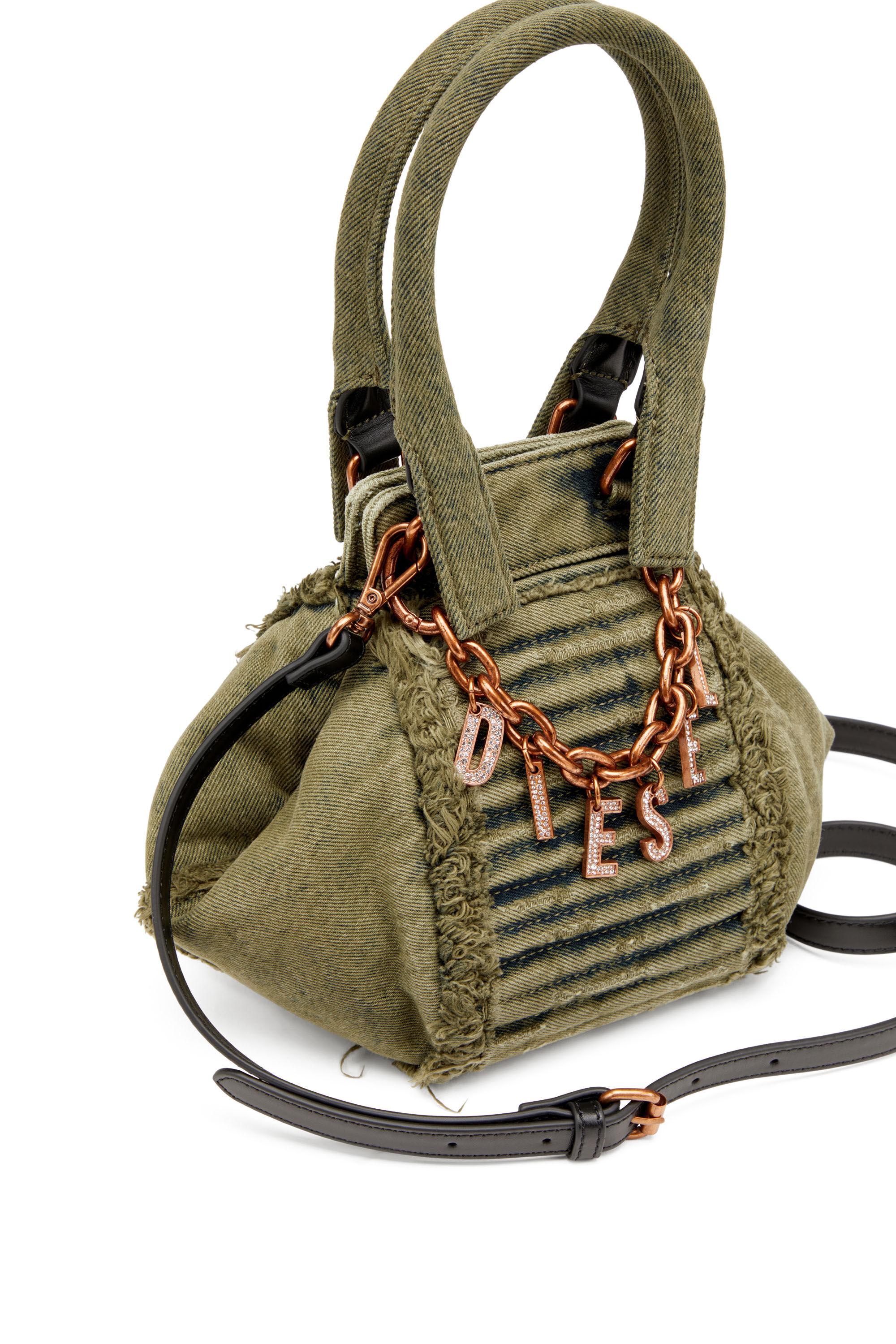 Diesel - D-VINA-XS, Female's D-Vina-Xs-Handbag in distressed denim in ミリタリーグリーン - 6