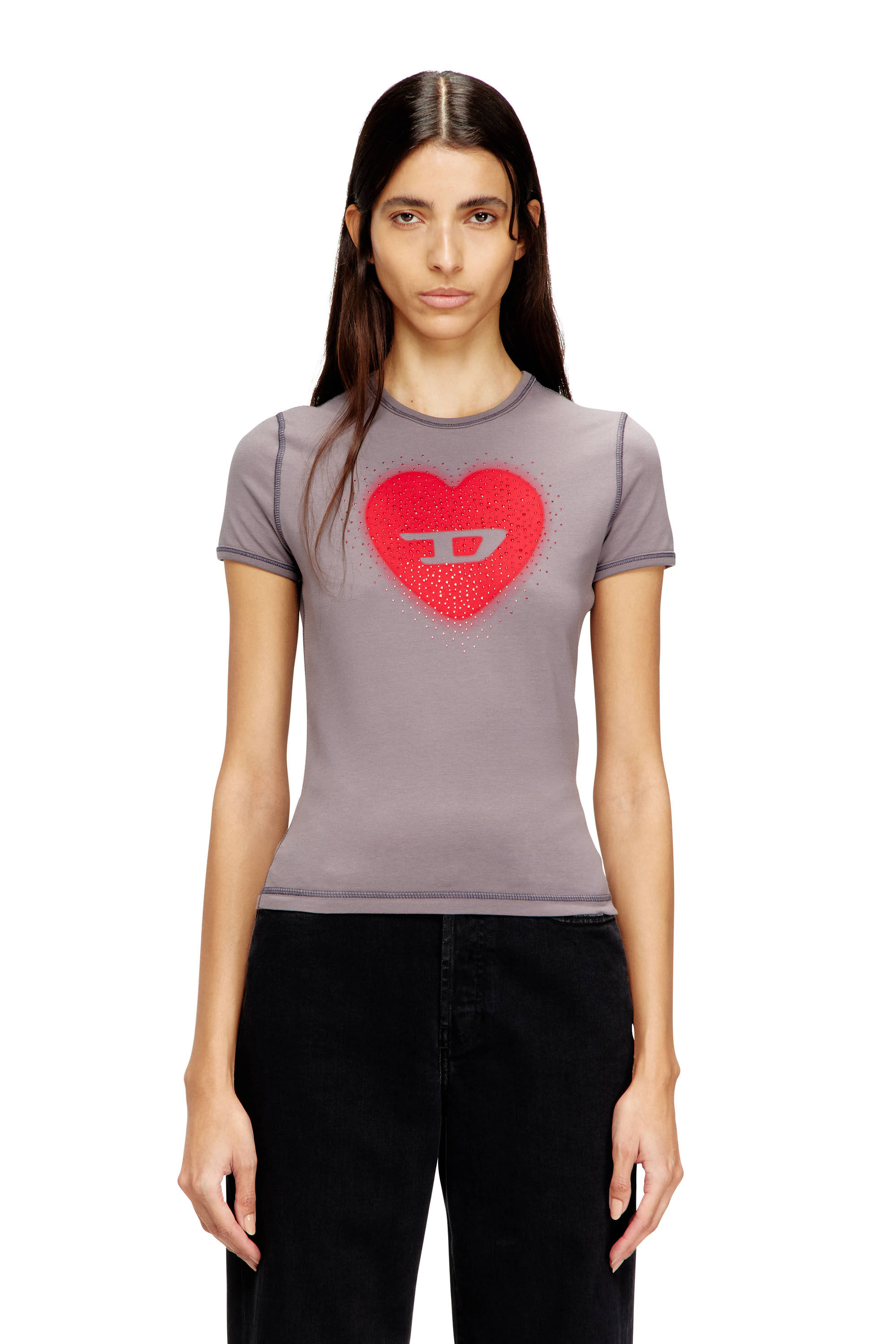 T-UNCUTIES-LONG-S5 Tシャツ｜グレー｜ウィメンズ｜DIESEL