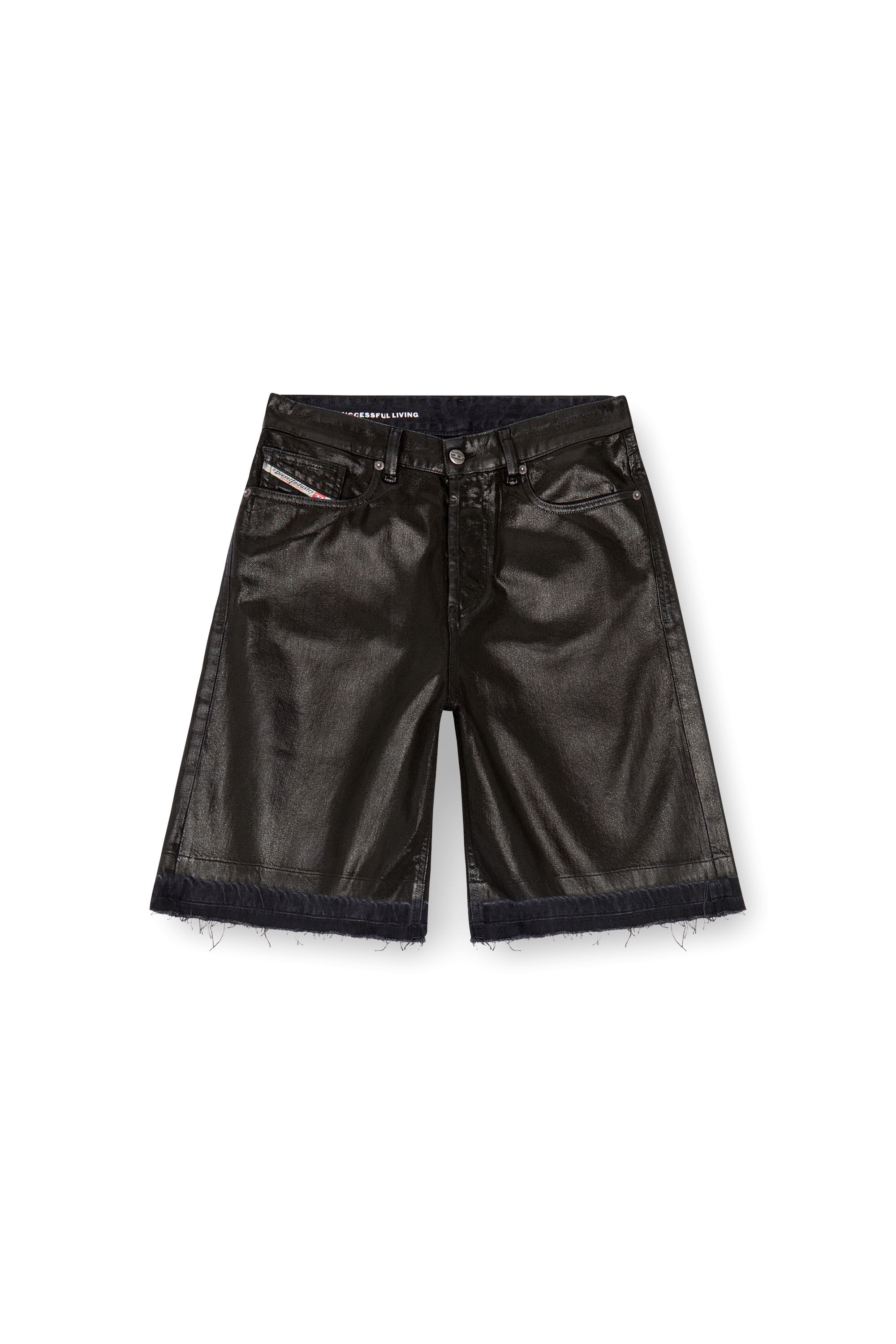 DE-SIRE-SHORT Shorts in coated tailoring denim｜ブラック