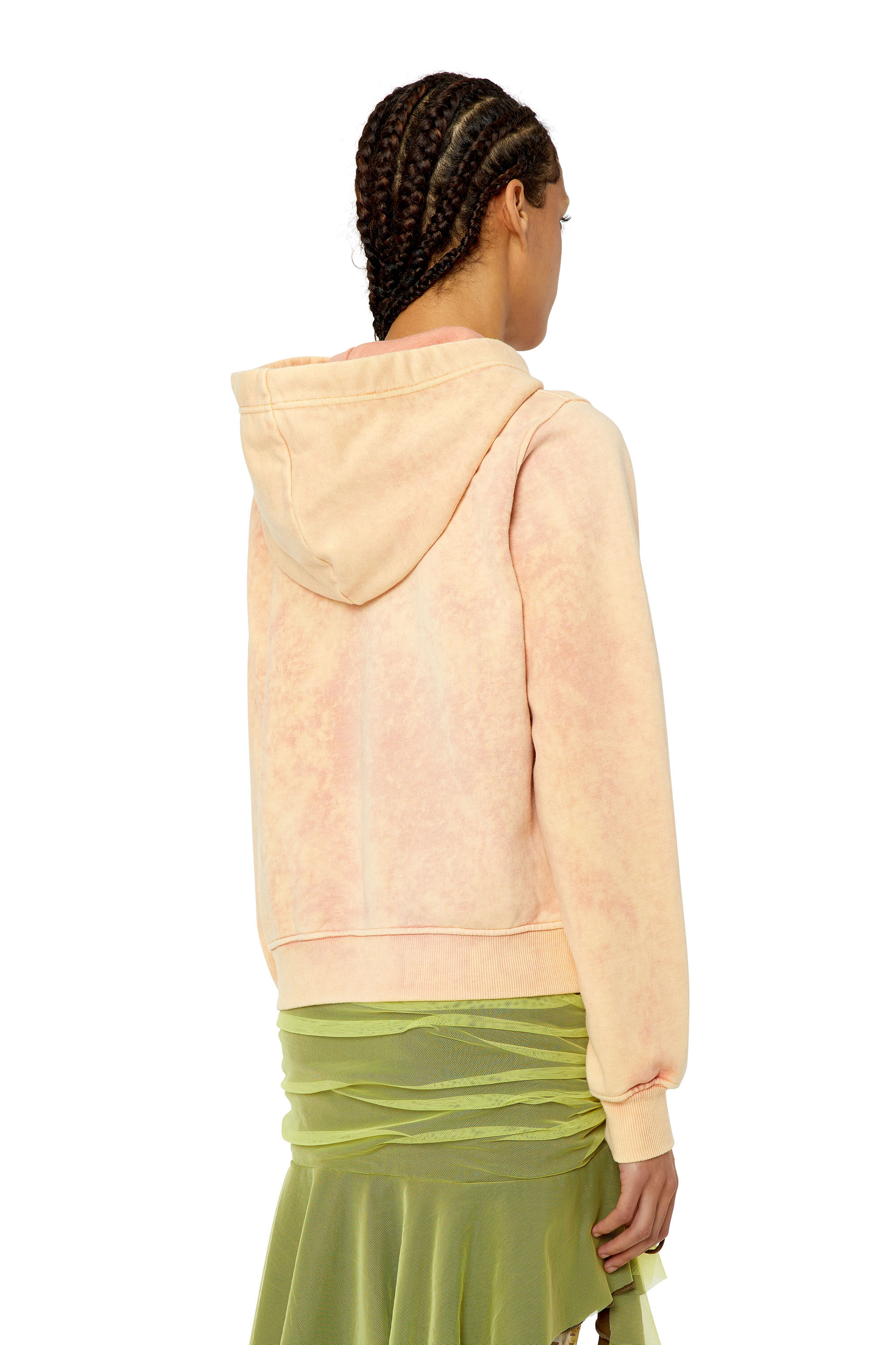 Diesel - F-REGGY-HOOD-G2, Female's スウェット パーカー ロゴ in オレンジ - 5