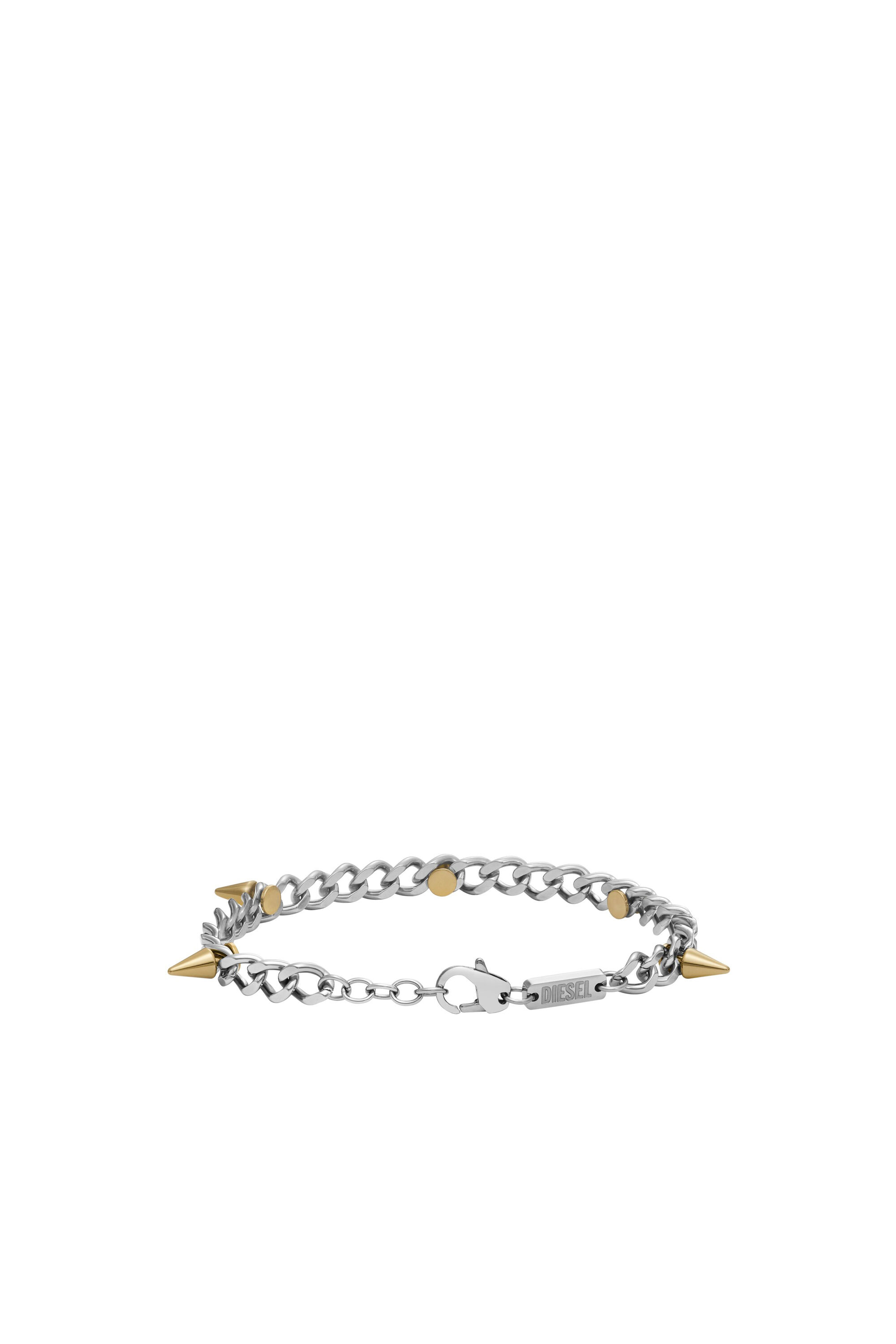 Diesel - DX1453, Unisex's Two-Tone Stainless Steel Chain Bracelet in シルバー - 1