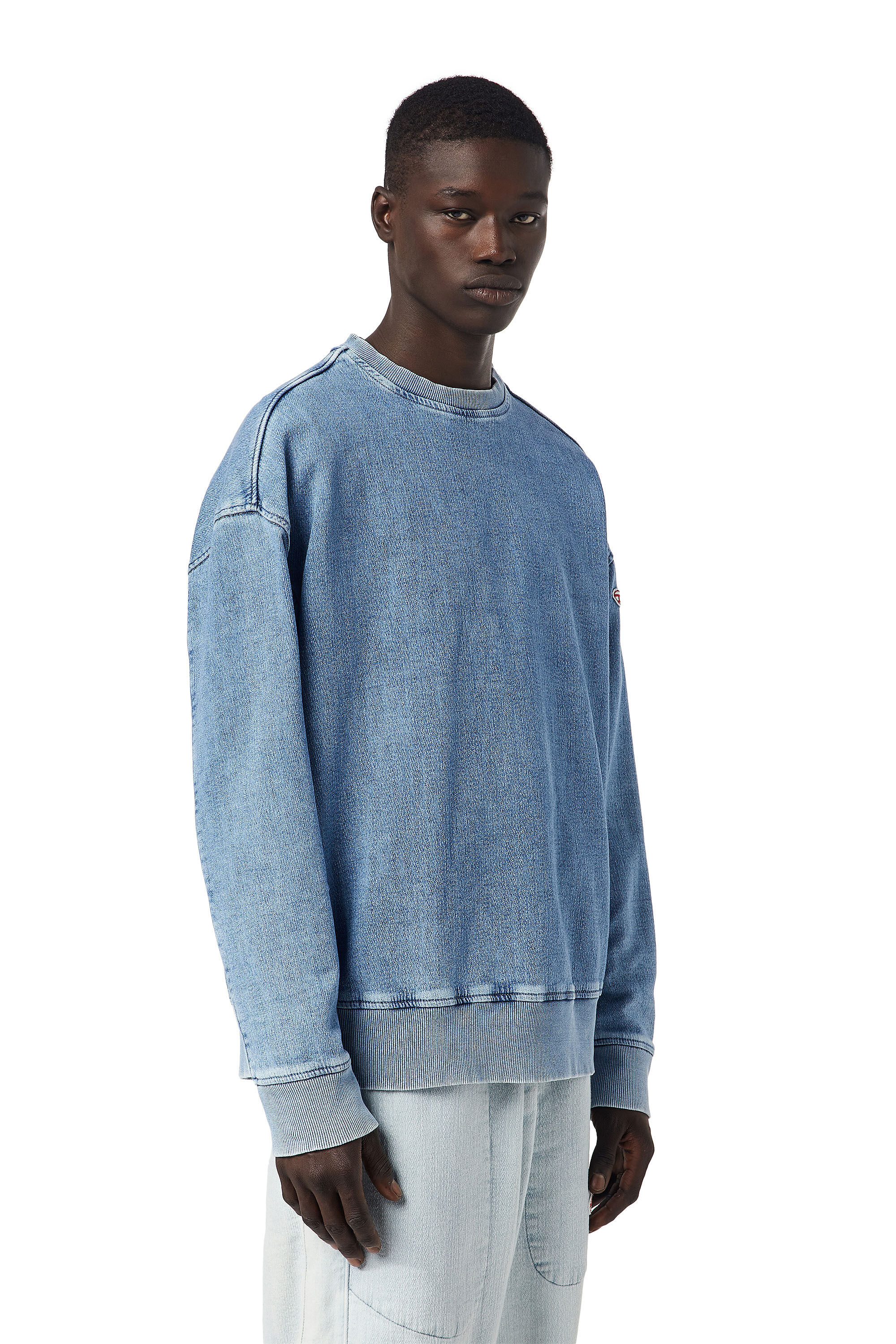 Diesel - D-KRIB TRACK DENIM SWEATSHIRT, ライトブルー - Image 6