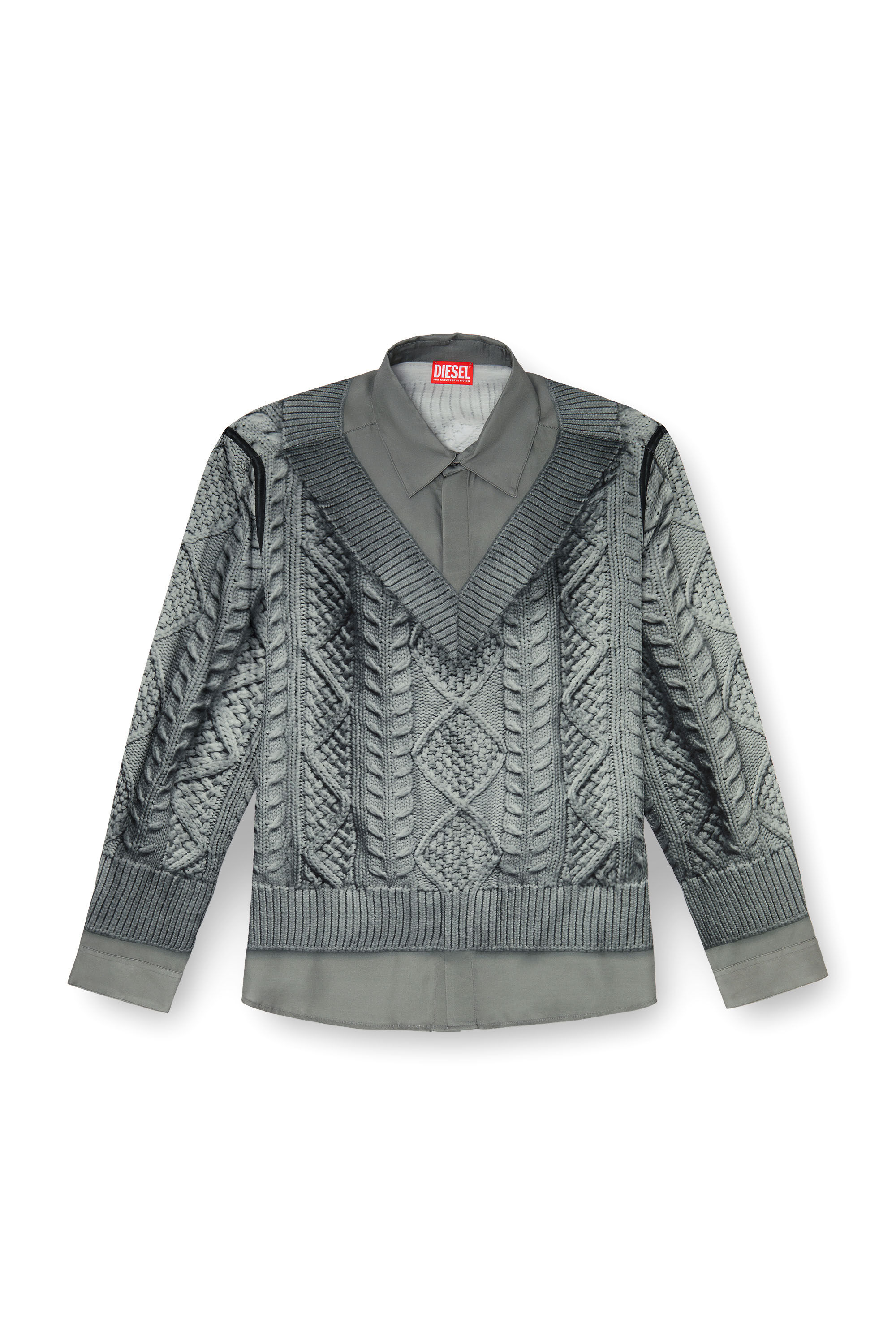 Diesel - S-SIMPLY-EFBN, Male's シャツ in グレー - 2