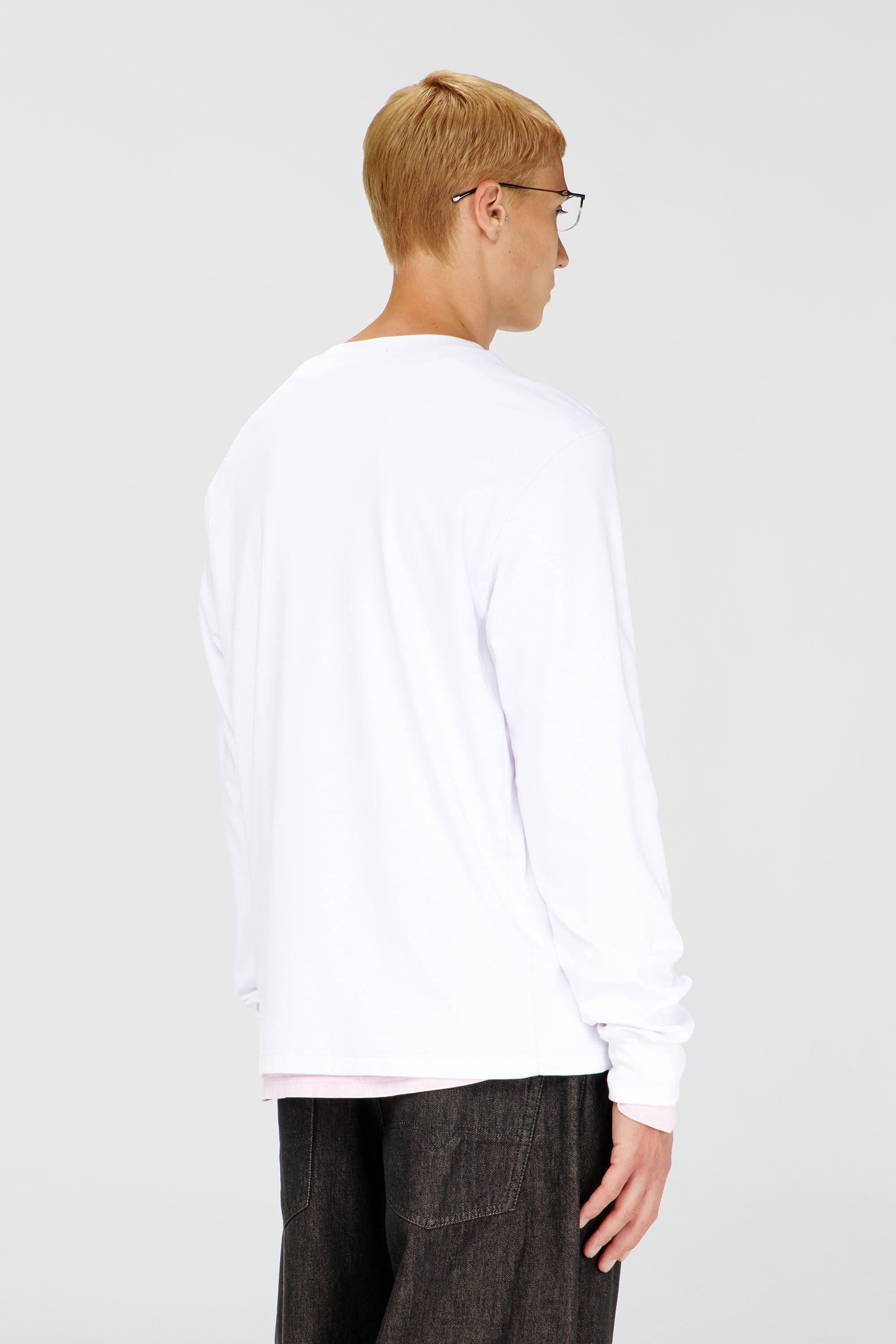 Diesel - T-MADJUST-LS-TR, Male's 長袖Tシャツ in ホワイト - 4