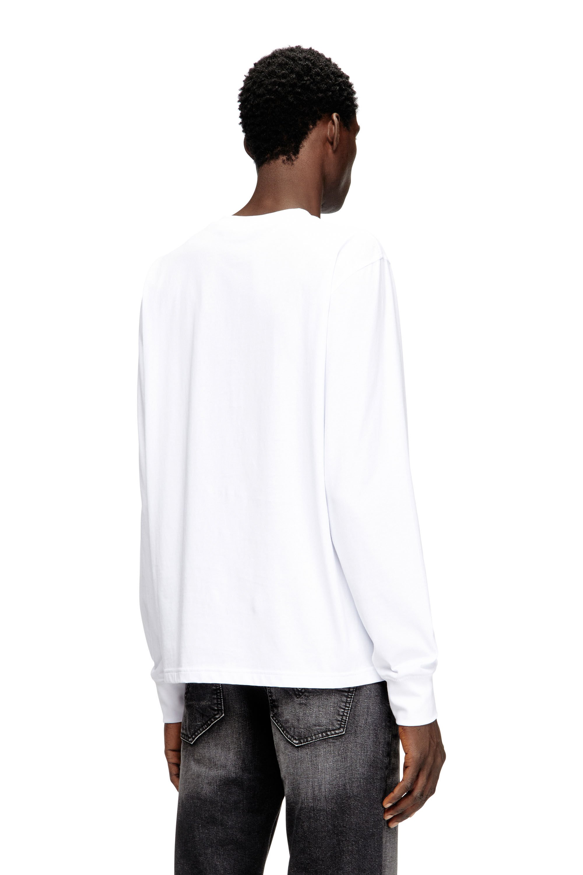 Diesel - T-ADJUST-LS-V1, Male's 長袖Tシャツ in ホワイト - 4