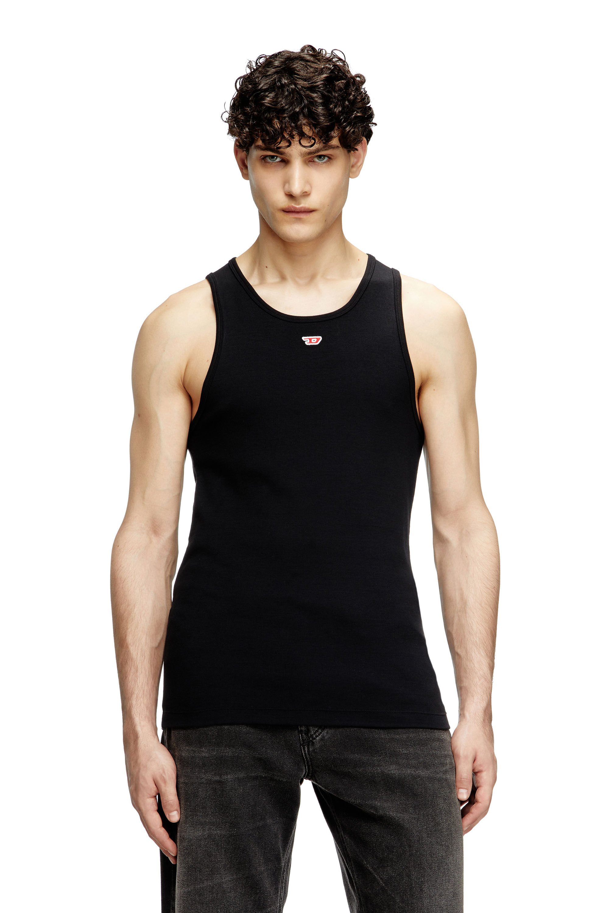 Diesel - T-LIFTY-D, Male's Tank top with mini D logo patch in ブラック - 3