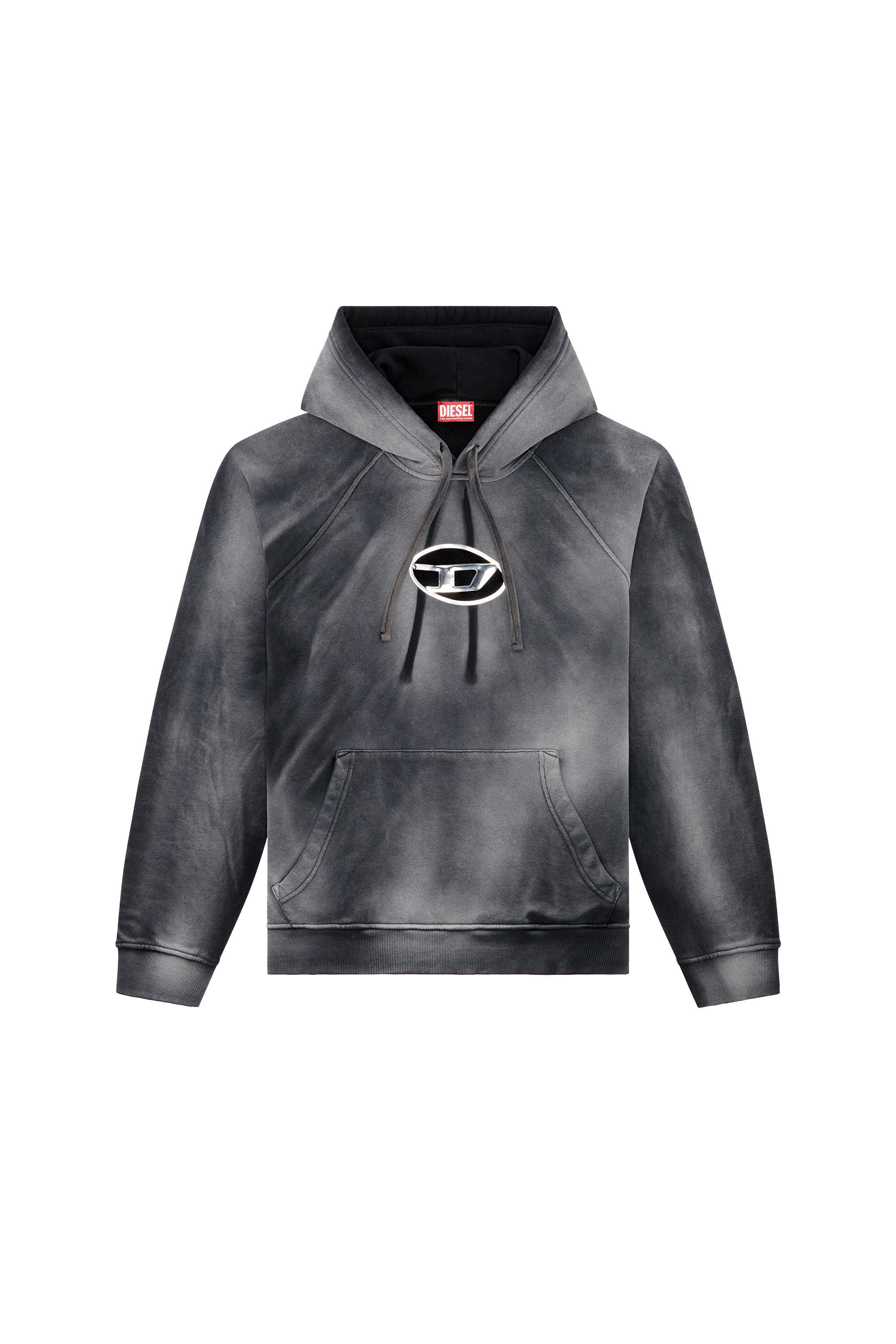 S-ROXT-HOOD Hoodie in solarised jersey｜ブラック｜メンズ｜DIESEL