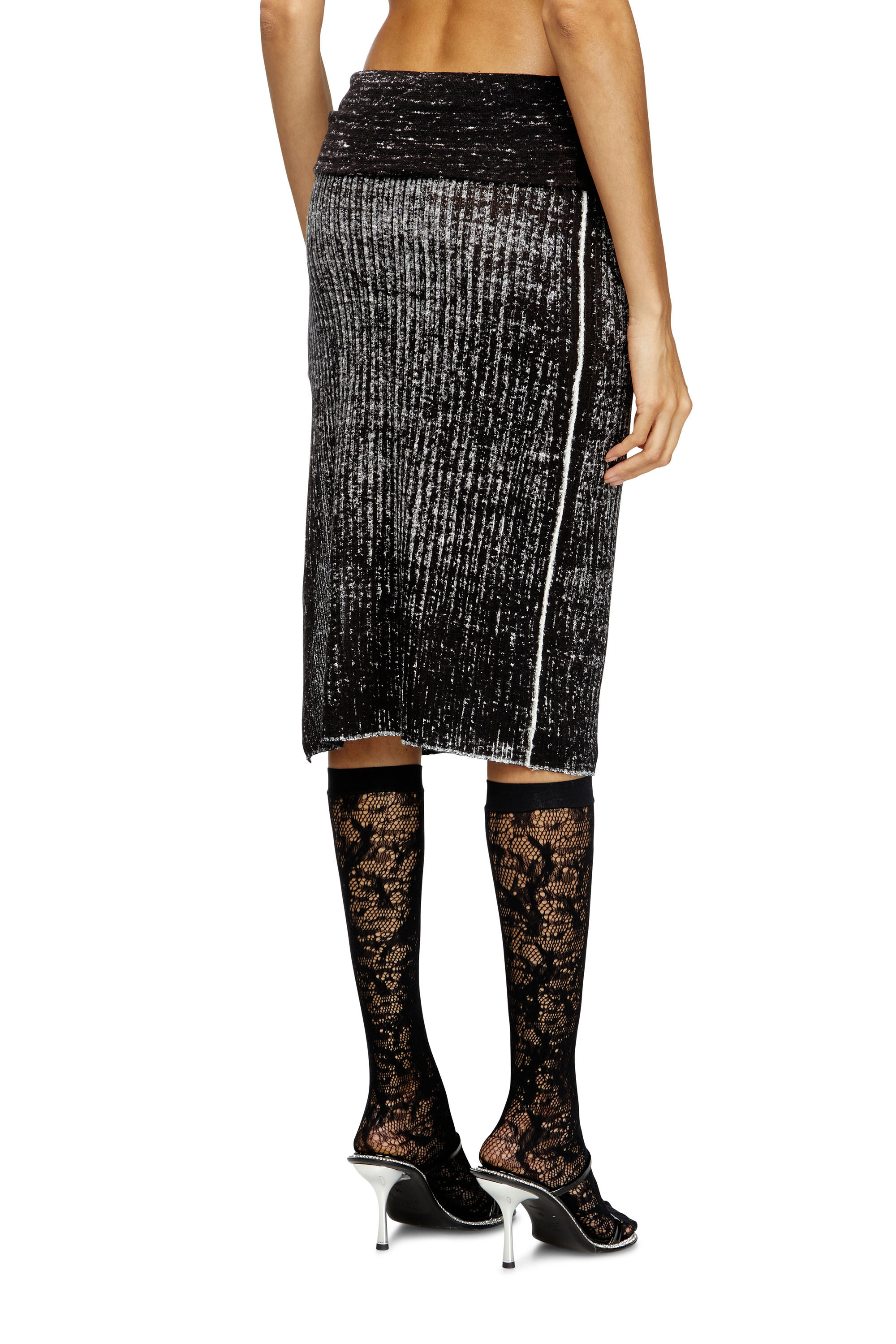 Diesel - M-EGANOID, Female's Knitted skirt with hip tie in ブラック - 5