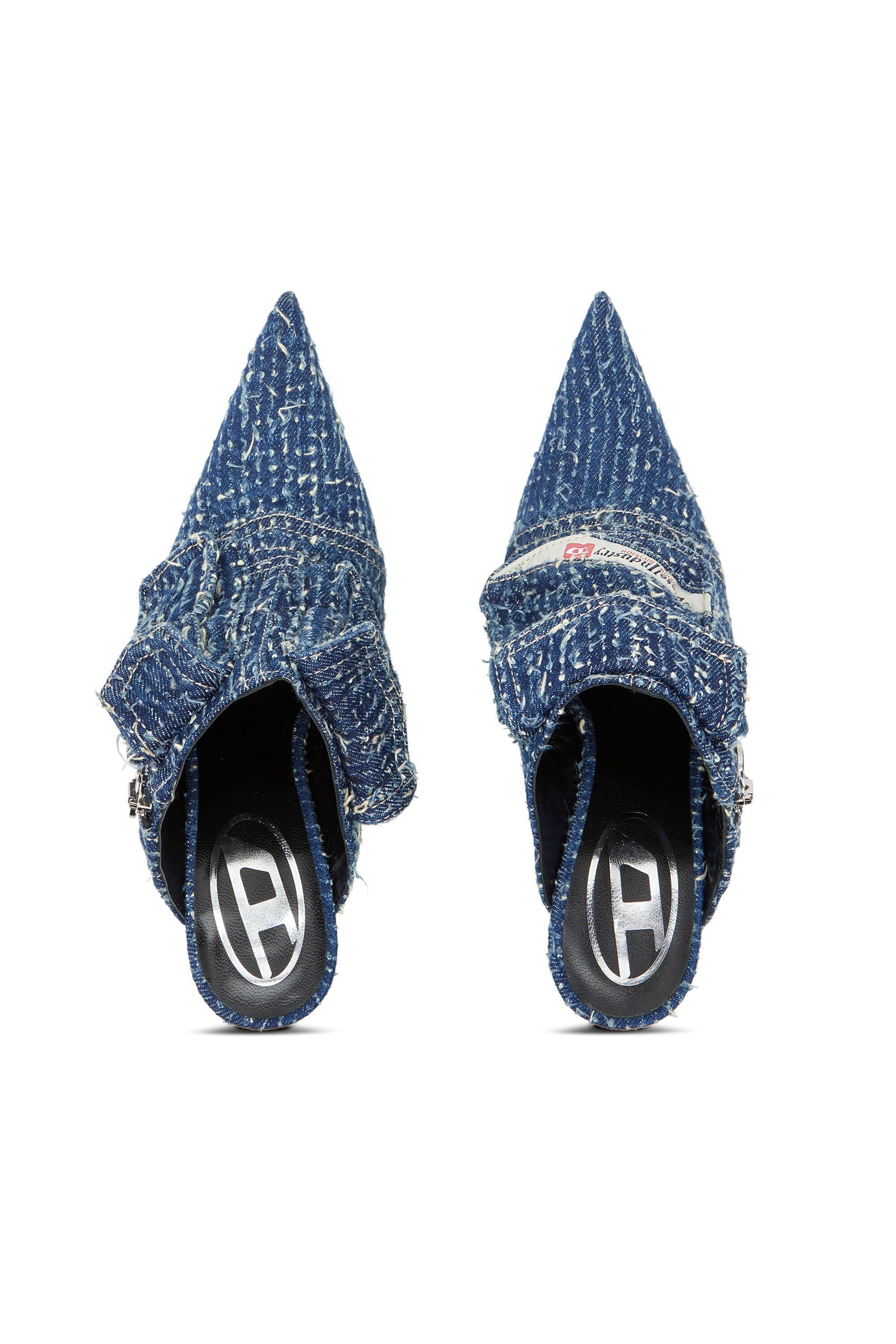 D-VENUS POCKET ML D-Venus-Heeled mules in bouclé denim｜ブルー｜ウィメンズ｜DIESEL
