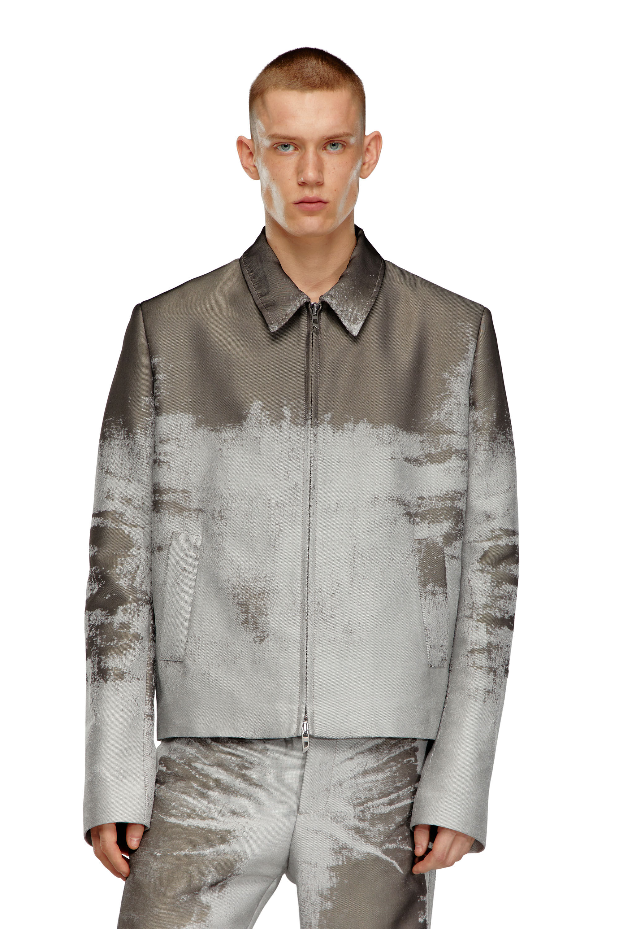 J-PYLON Blouson jacket in devoré twill｜グレー｜メンズ｜DIESEL