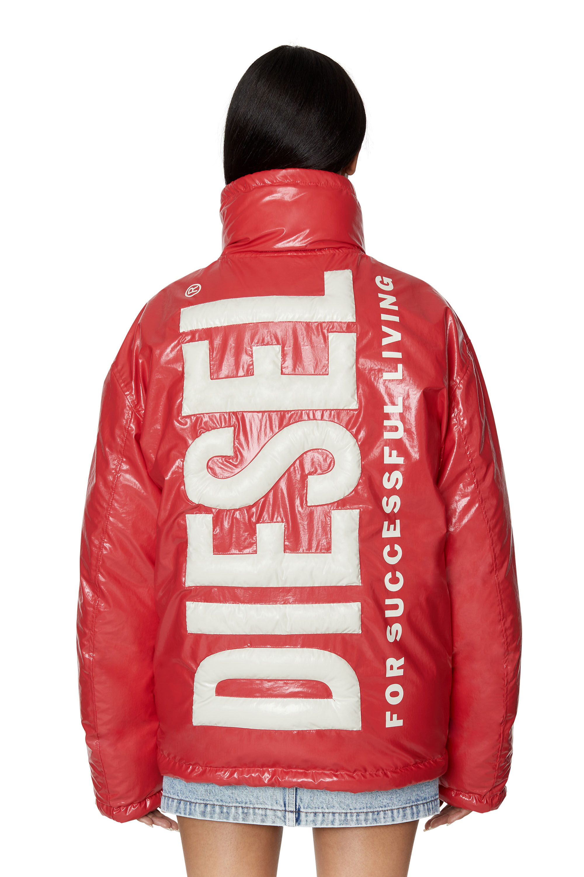 Diesel - W-JUPITER, Female's リバーシブル パフィージャケット in レッド - 3