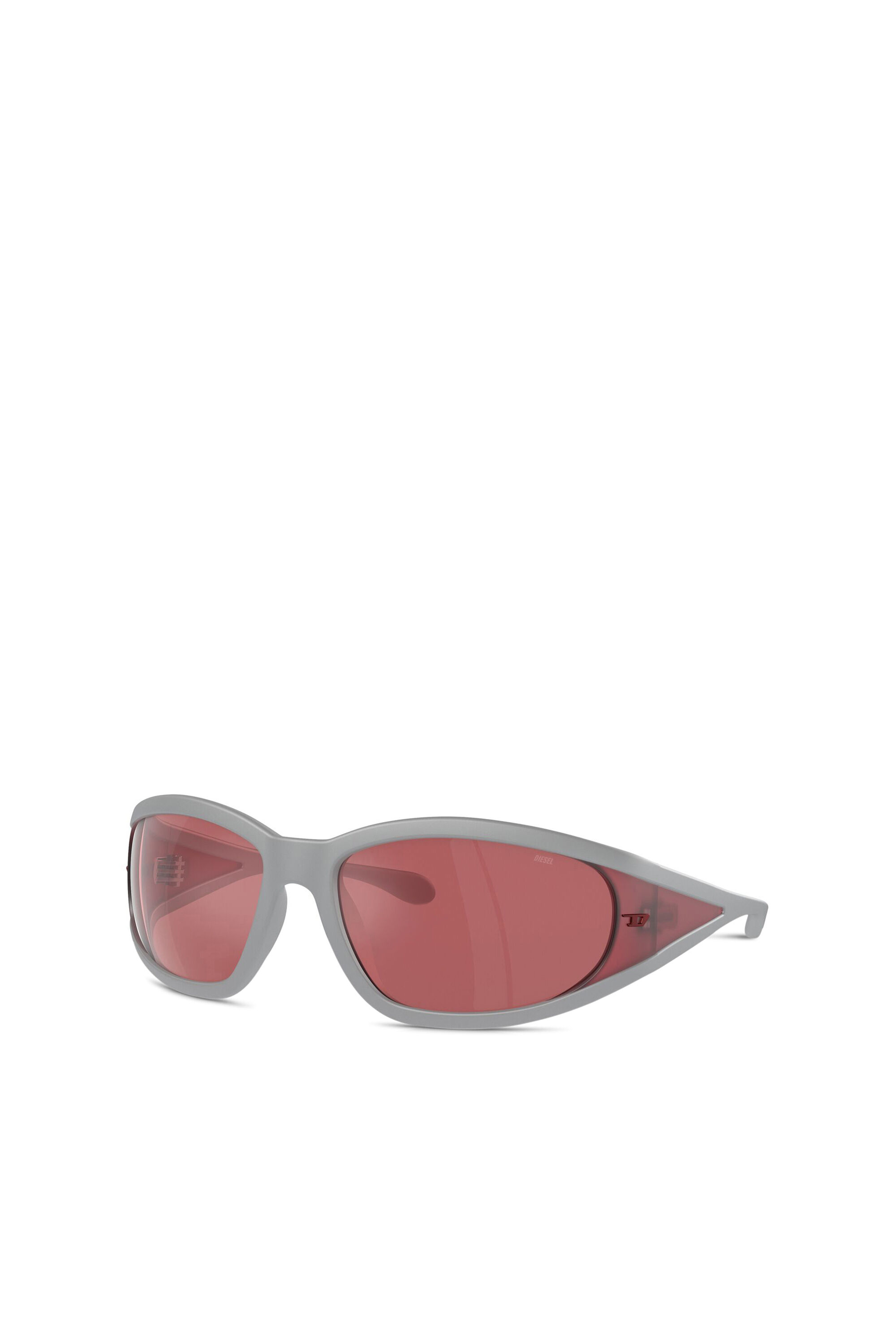 Diesel - 0DL3002, Unisex's Rectangular sunglasses in acetate in グレー/レッド - 5