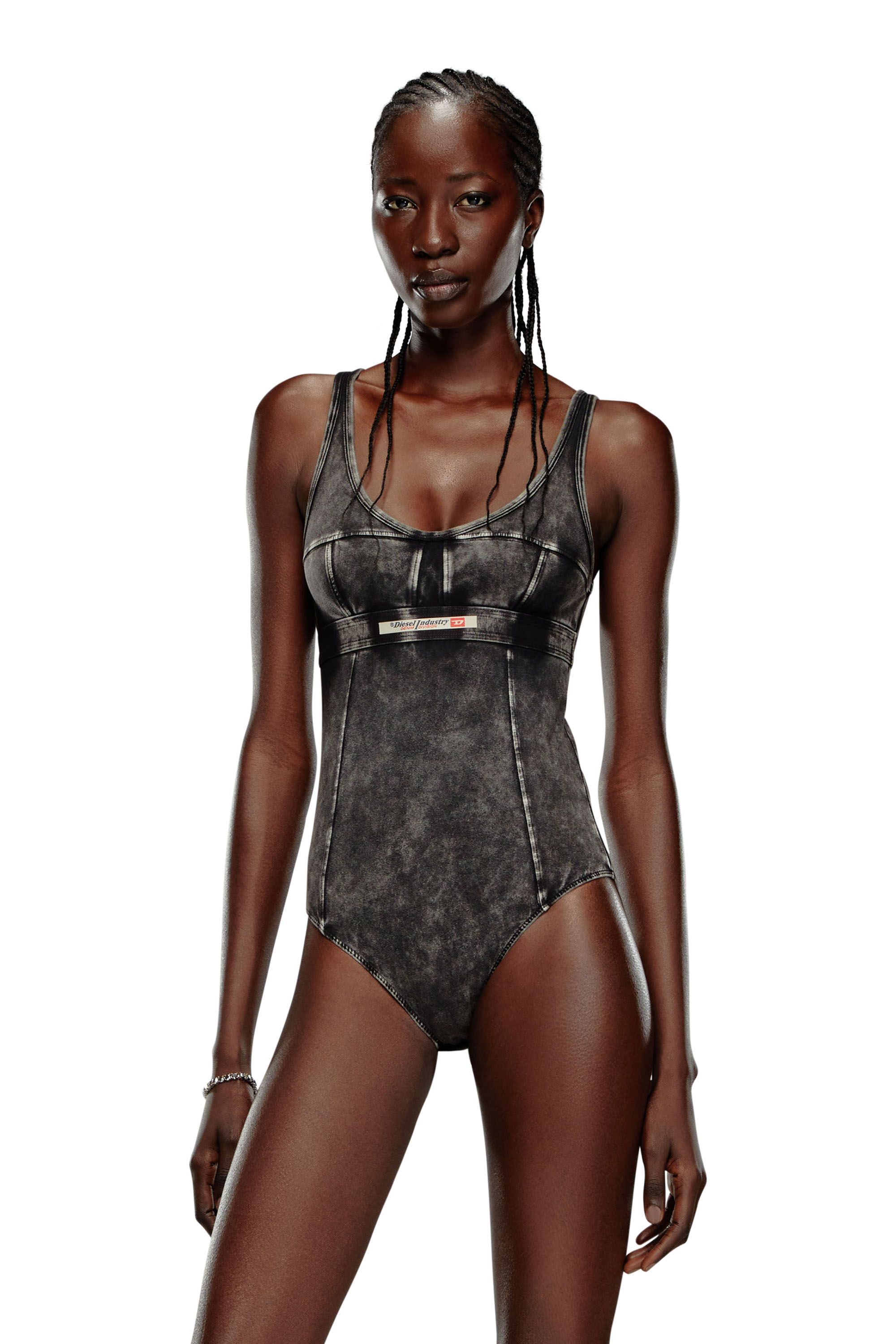 Diesel - UFBY-SELIMA, Female's Bodysuit in denim-effect jersey in ブラック - 3