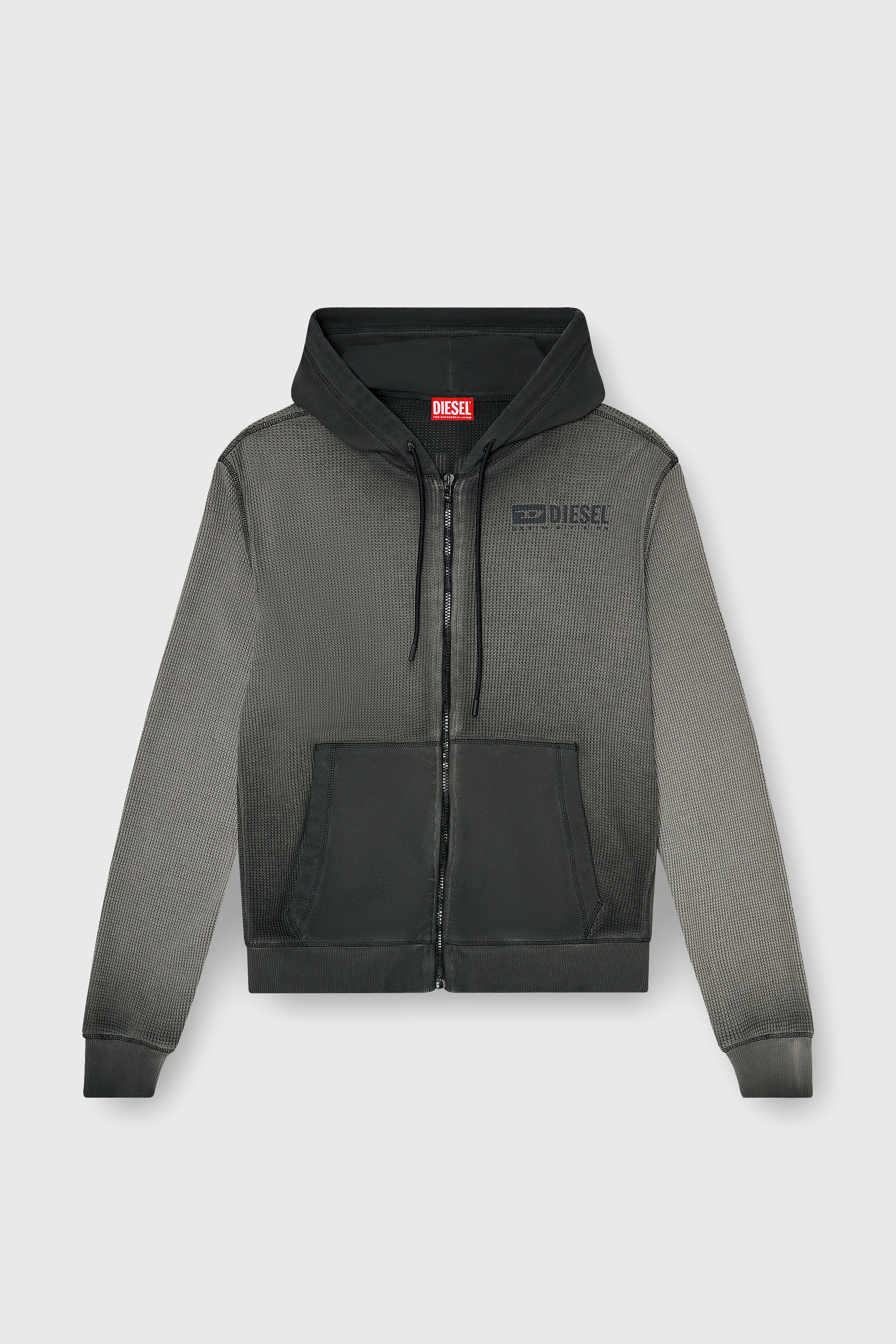 Diesel - S-WAFY-HOOD-ZIP, Male's ジップアップパーカー in グレー - 2