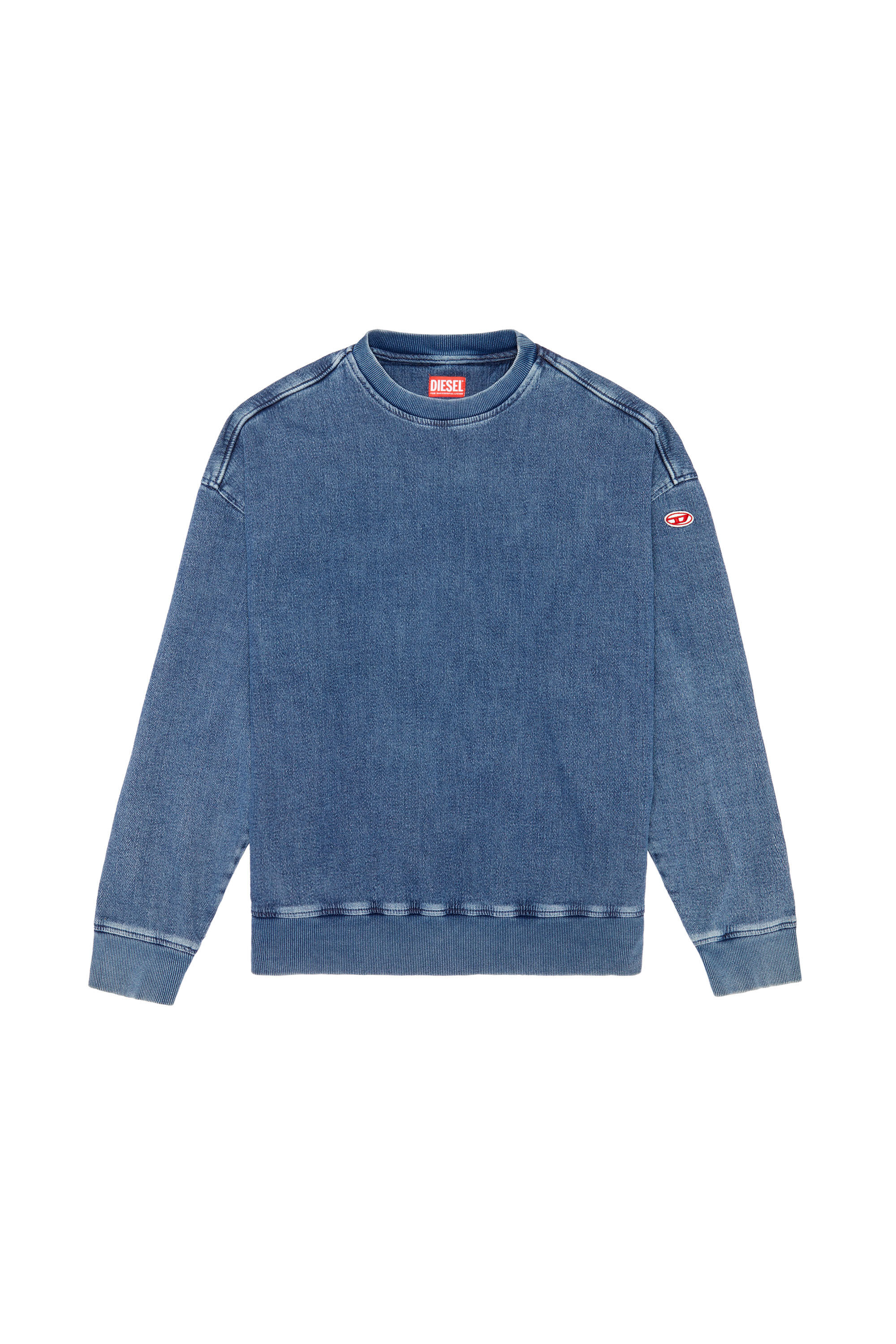 Diesel - D-KRIB TRACK DENIM SWEATSHIRT, ミディアムブルー - Image 2