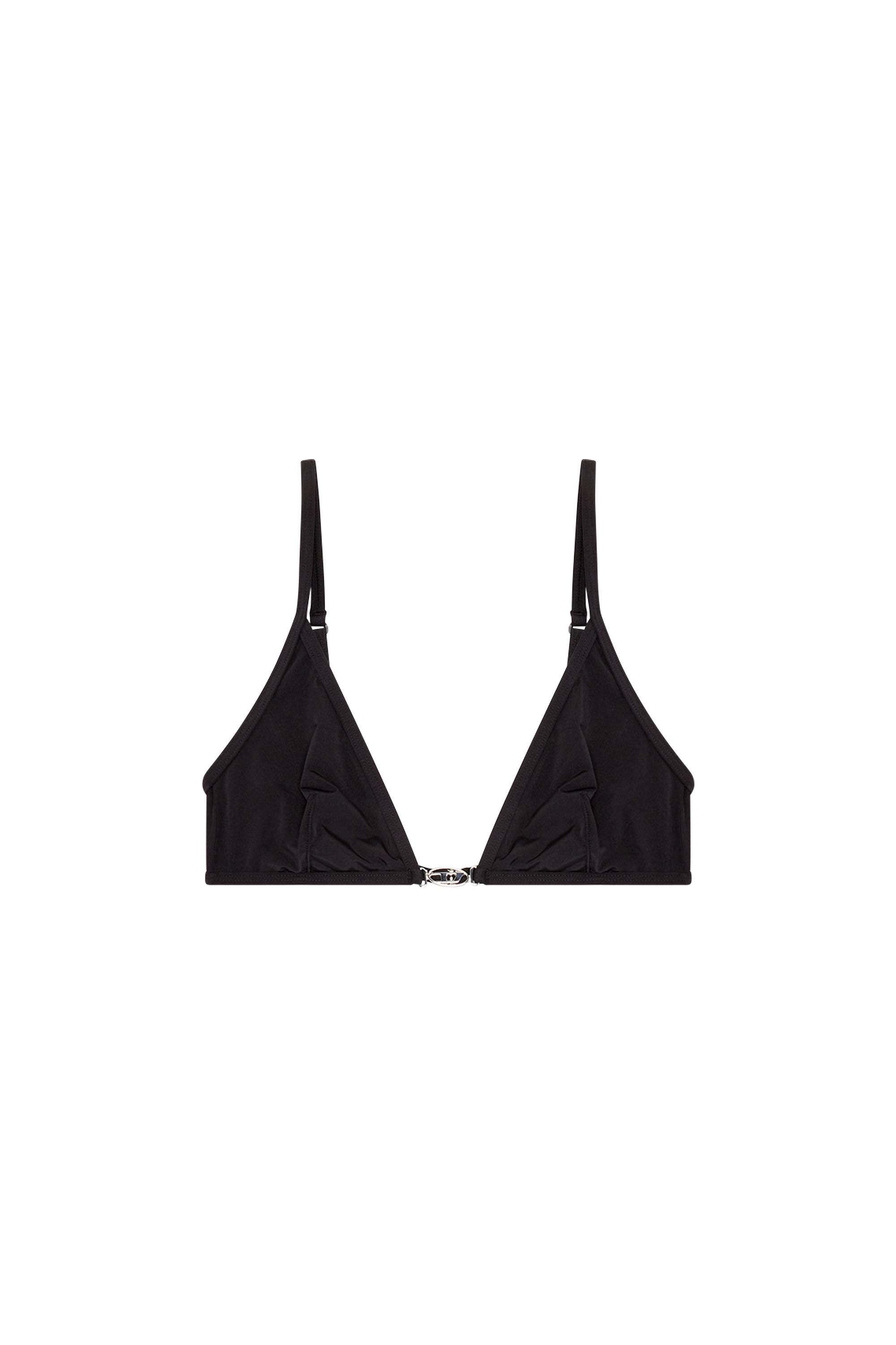Diesel - UFSB-OVAL-D-TRIANGLE-BRA, Female's Triangle bra with Oval D plaque in ブラック - 2