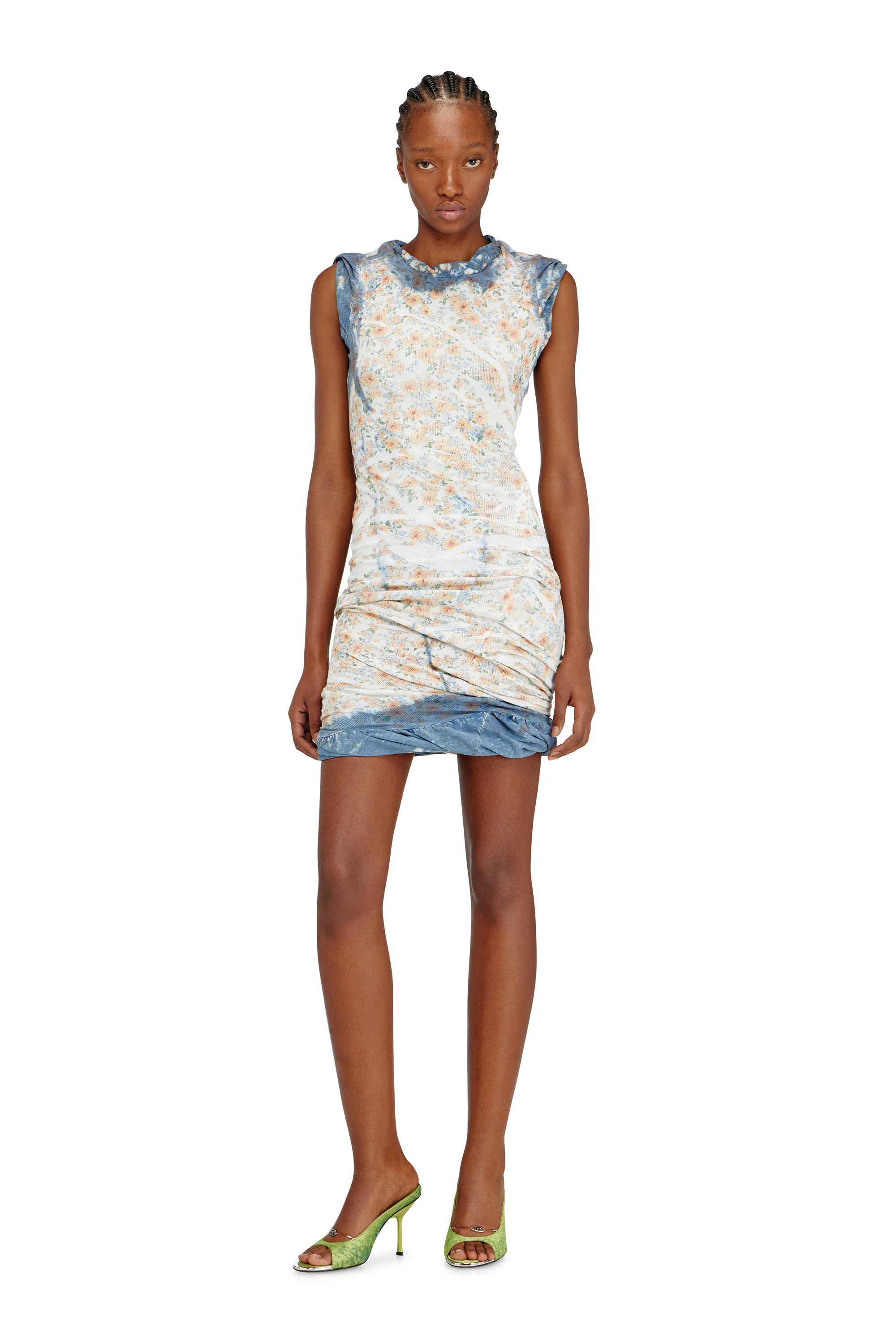 Diesel - D-AYANA, Female's Layered short dress with floral X-ray effect in null - 3