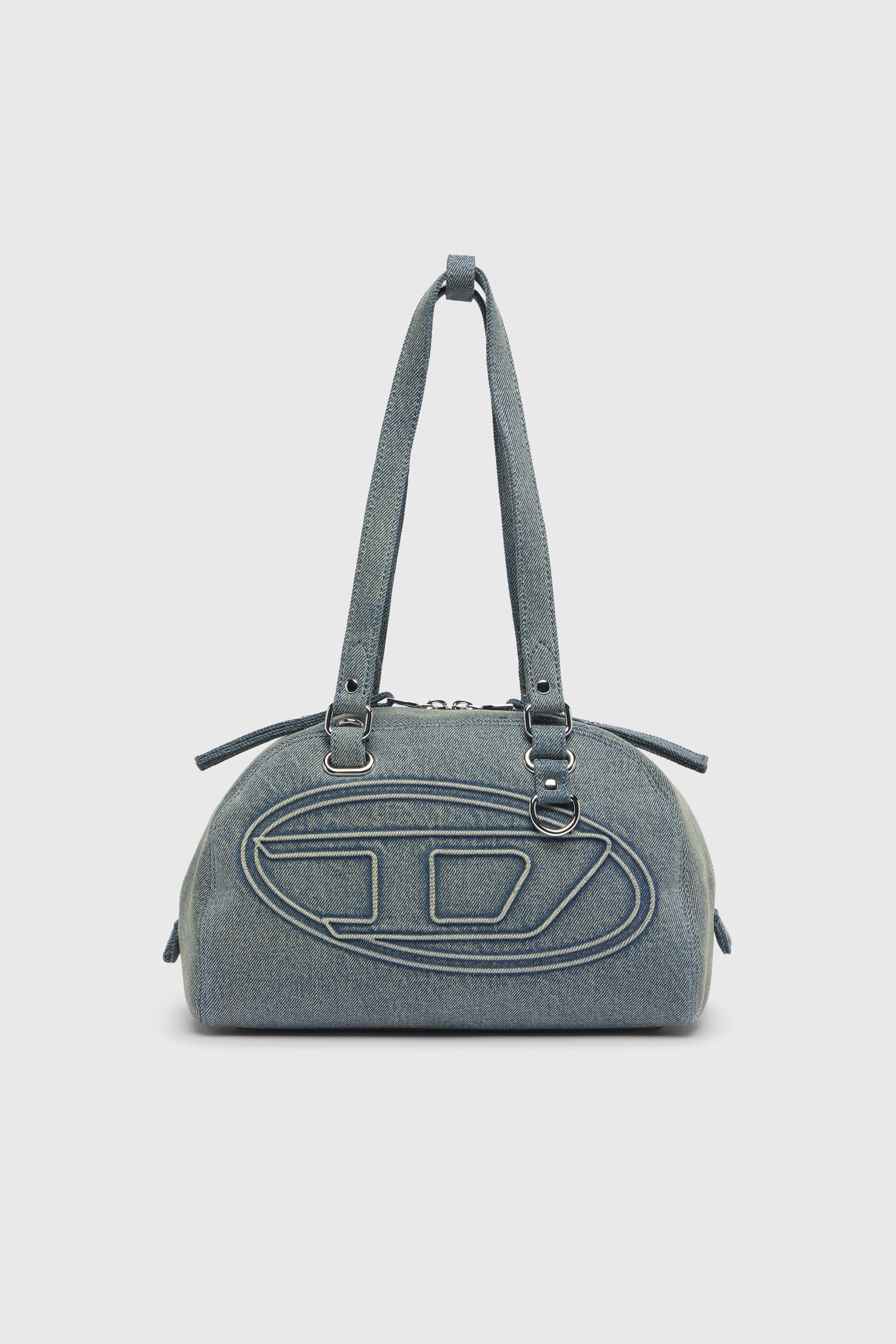 Diesel - 1DR DOME SOFT SHOULDER, Unisex's 1DR Dome-Shoulder bag in denim with Oval D logo in ライトブルー - 2